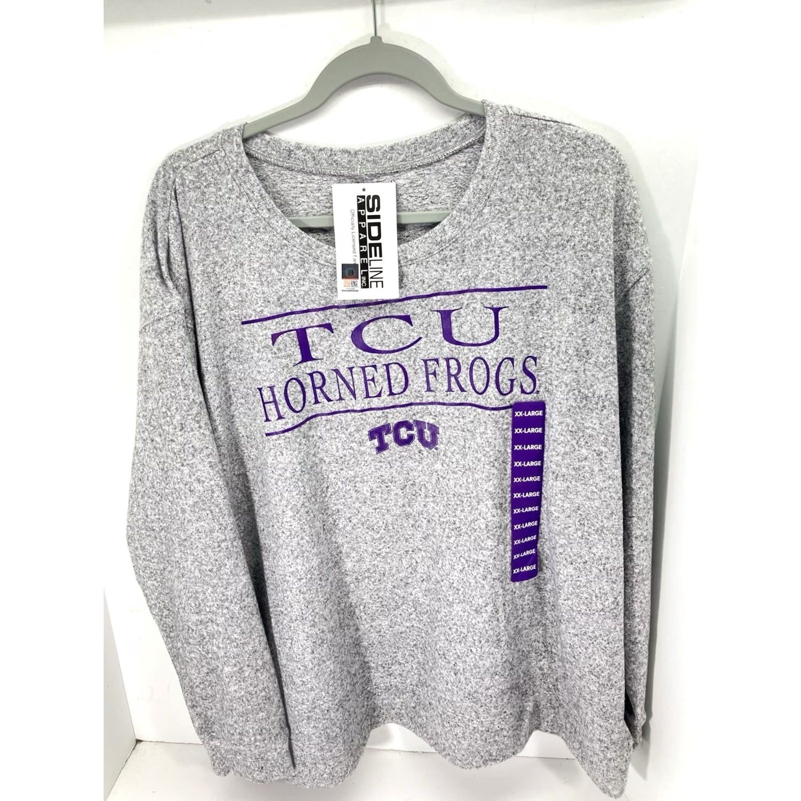 Vintage TCU Soft Sweatshirt Women 2XL Gray Long Sleeve Pullover Crew Neck NWT Stretch Pullover Sweatshirt, Grays Brand, Activewear Womens Size XXL / US 16-18 / IT 52-54 - 2 Thumbnail