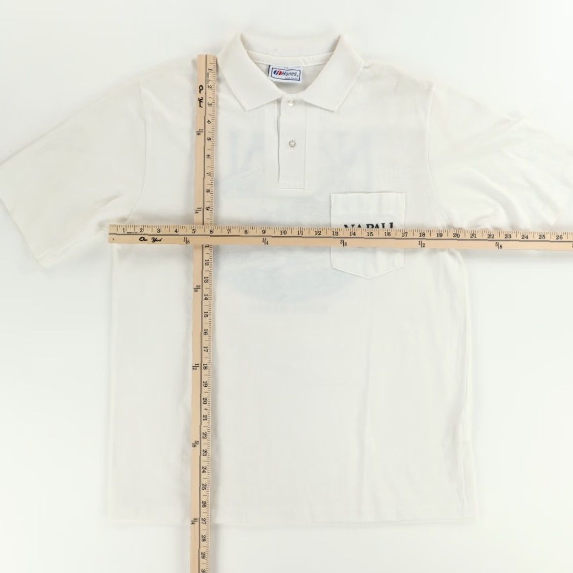 Hanes VINTAGE Hanes Napali Hawaii Solid Polo Shirt White Men L Size US L / EU 52-54 / 3 - 4 Thumbnail