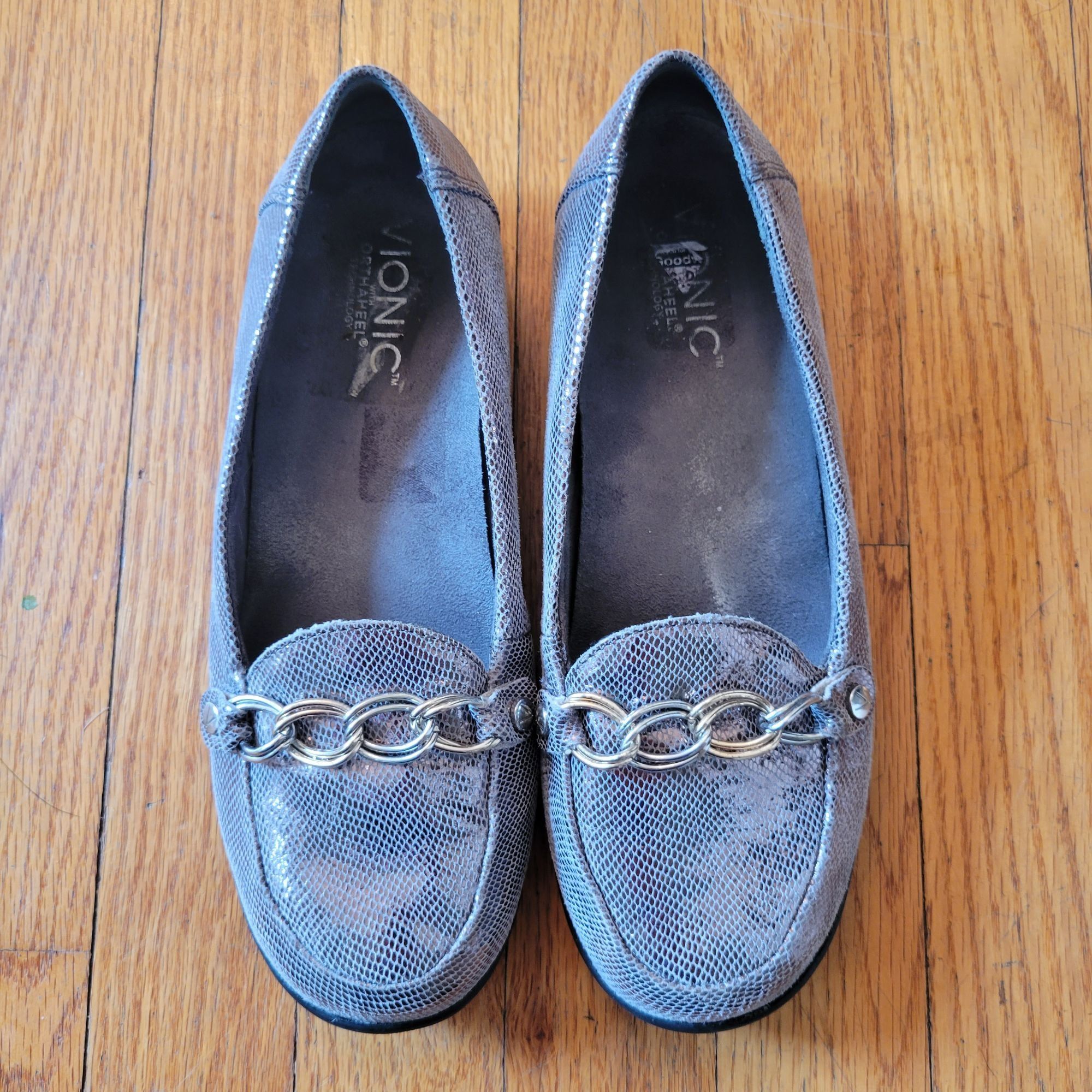 Vionic Vionic Orthaheel Loafers 6.5 Gray Snake Print ALDA Pewter Me Size US 6.5 / IT 36.5 - 2 Thumbnail