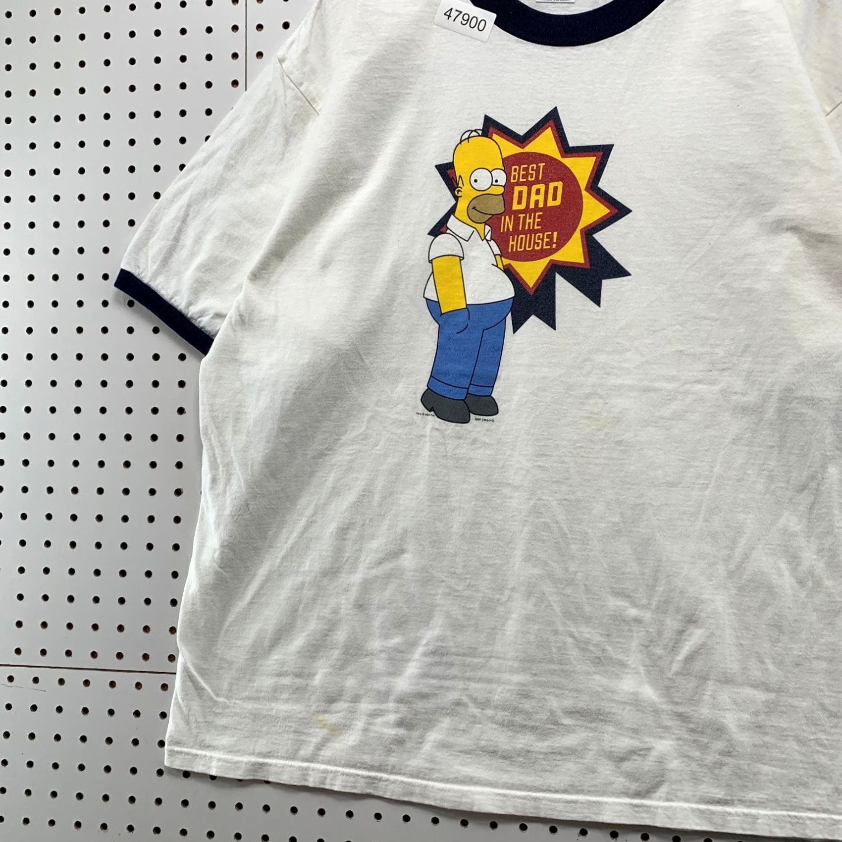 Vintage VINTAGE Homer Simpson Funny Dad T Shirt Mens Large White RInger Best Dad House Size US L / EU 52-54 / 3 - 5 Thumbnail
