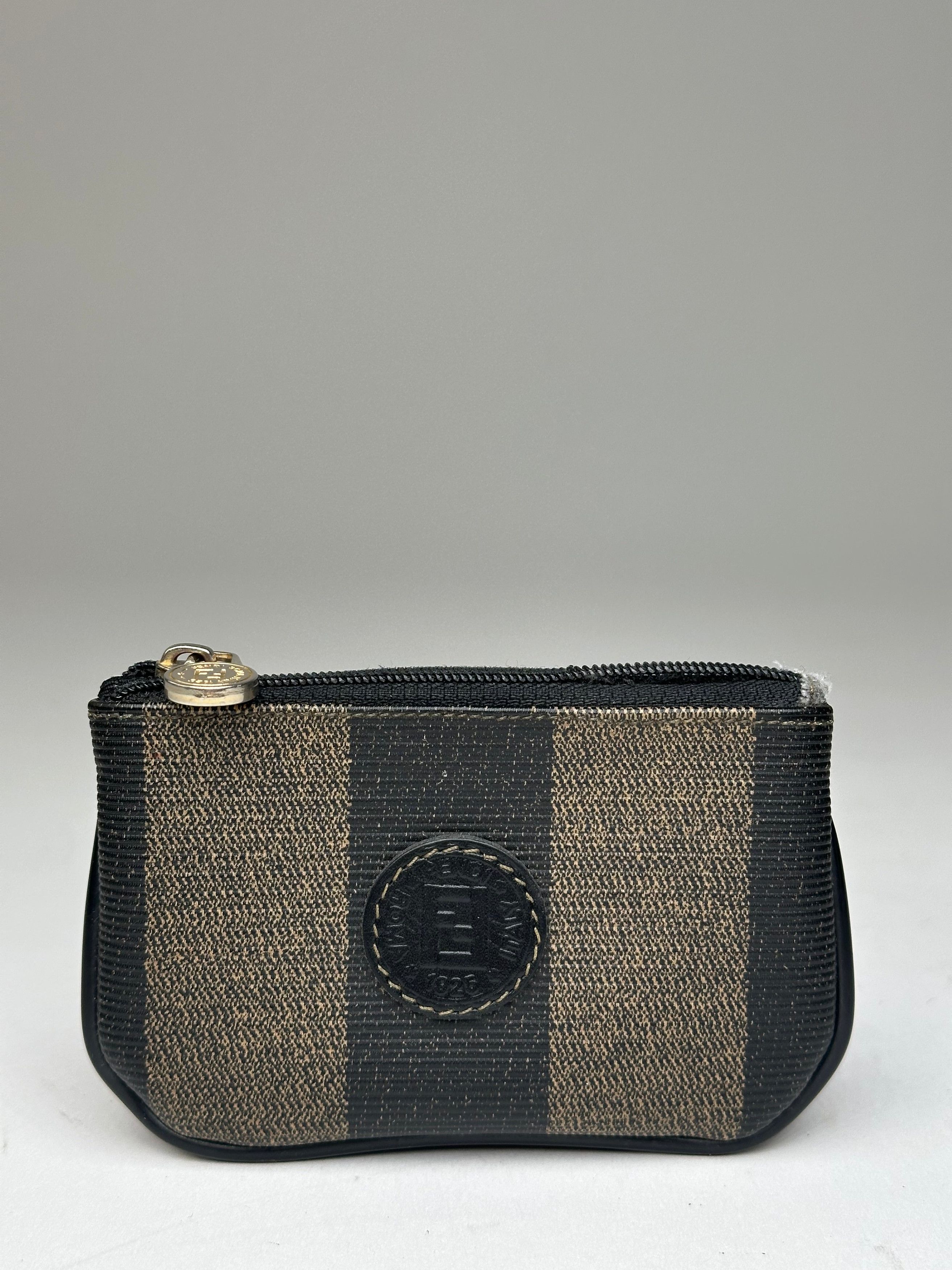 Fendi Vintage Card Holder Striped Brown Size ONE SIZE - 1 Thumbnail