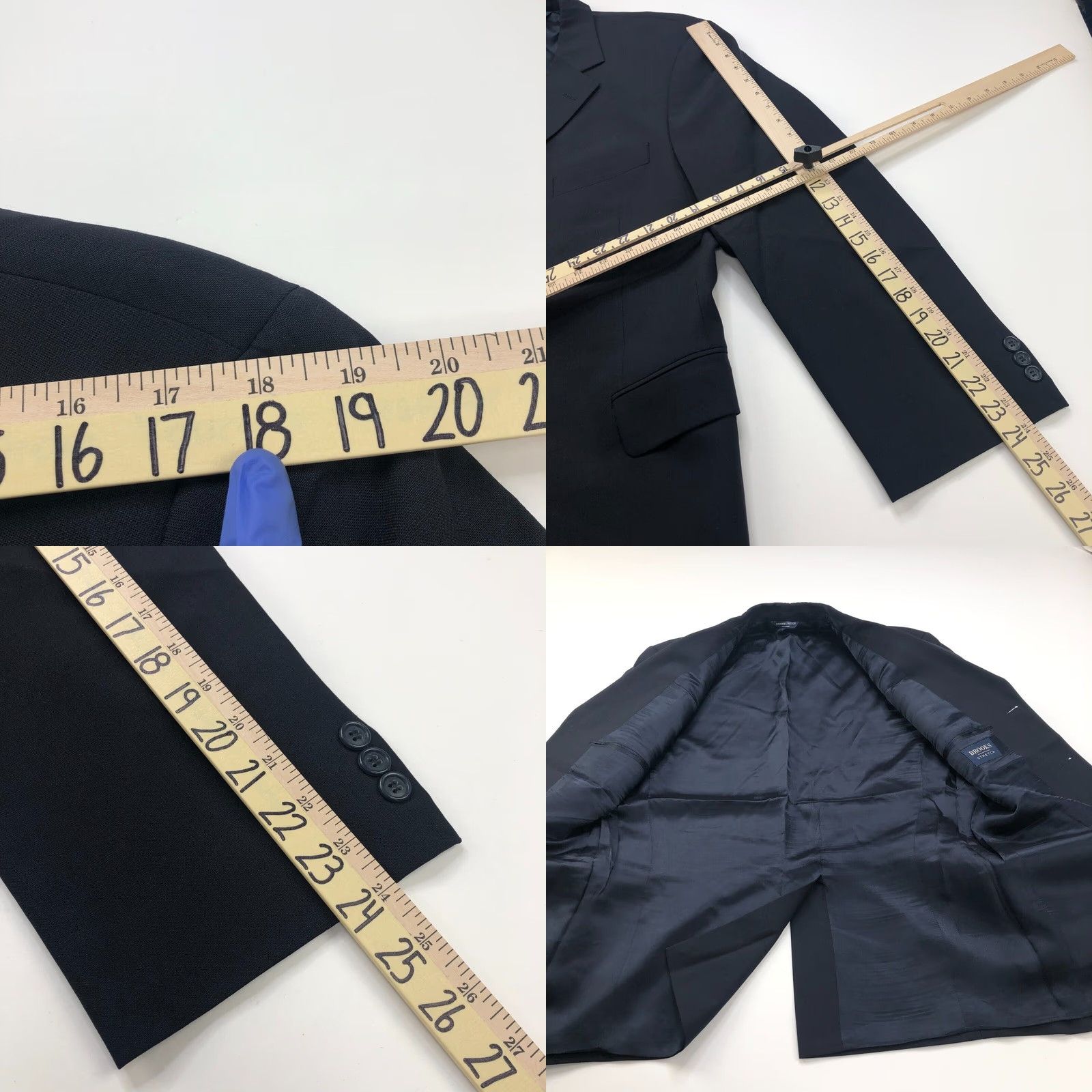 Brooks Brothers Brooks Brothers 42R Blue Stretch Wool Blend Button Blazer Sport Coat Jacket Size 42R - 8 Thumbnail