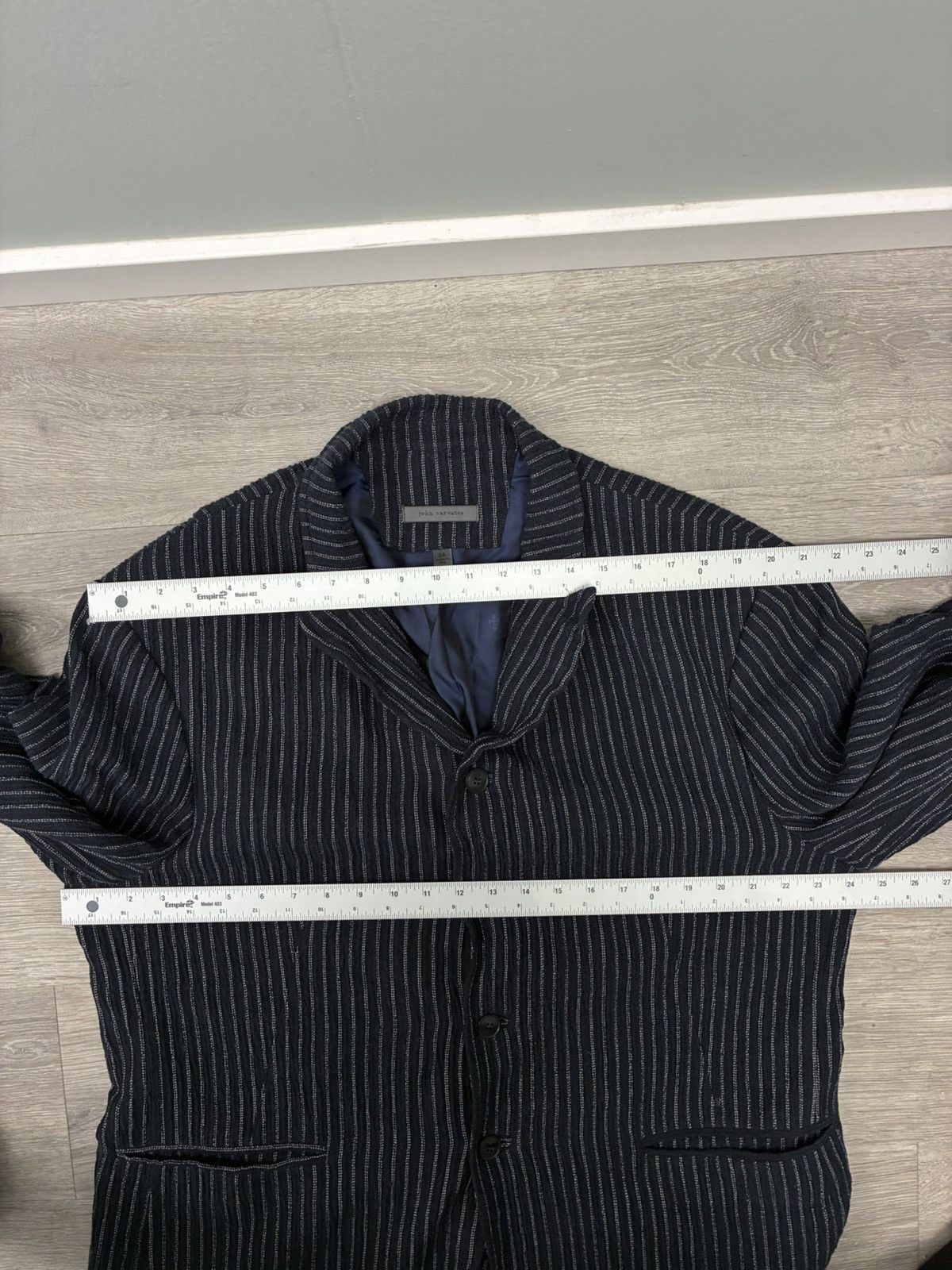 John Varvatos Murray Pinstripe Blue Jacket EU 38 USA 48 Size US XXL / EU 58 / 5 - 12 Thumbnail