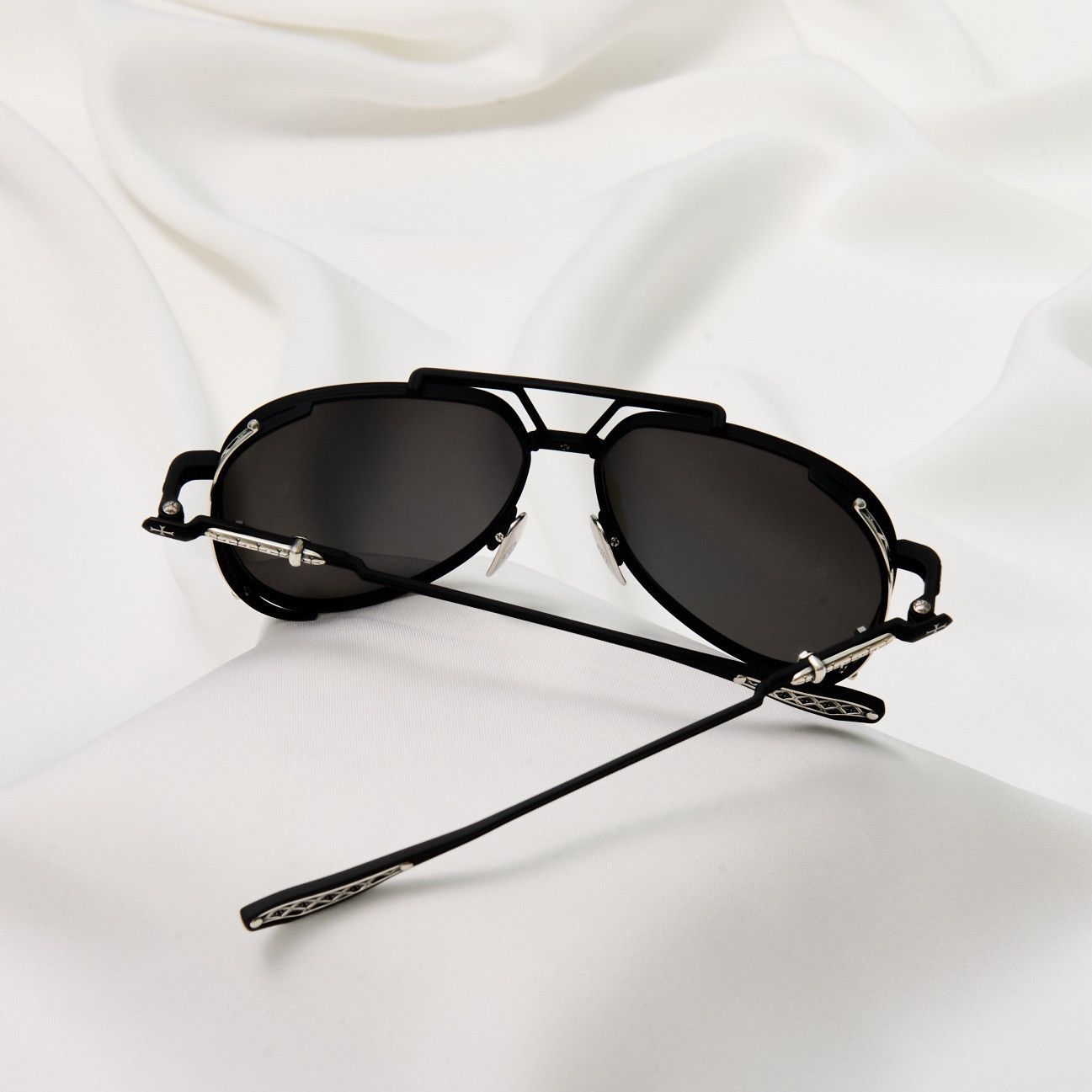 Chrome Hearts CHROME HEARTS BOXEDEN MATTE BLACK/ SHINY SILVER SUNGLASSES Size ONE SIZE - 7 Thumbnail