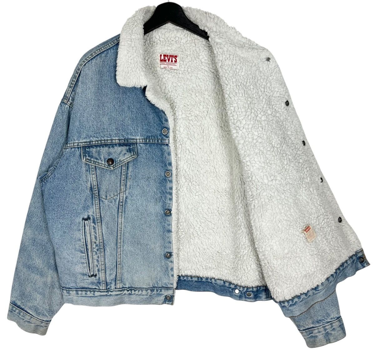 Levi's × Levi's Vintage Clothing × Vintage Vintage Levis Snap Button Sherpa Trucker Jacket Size US XL / EU 56 / 4 - 7 Thumbnail
