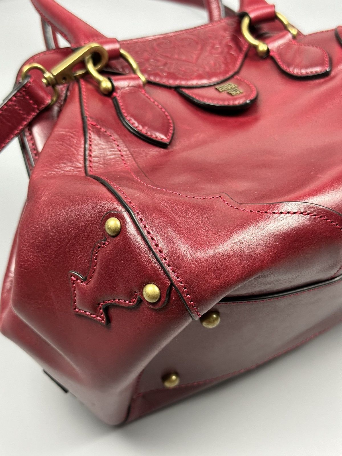 Anna Sui × Genuine Leather ❤️Rare❤️Chrome Hearts Inspired Anna Sui Red Cherry Leather Bag Size ONE SIZE - 7 Thumbnail