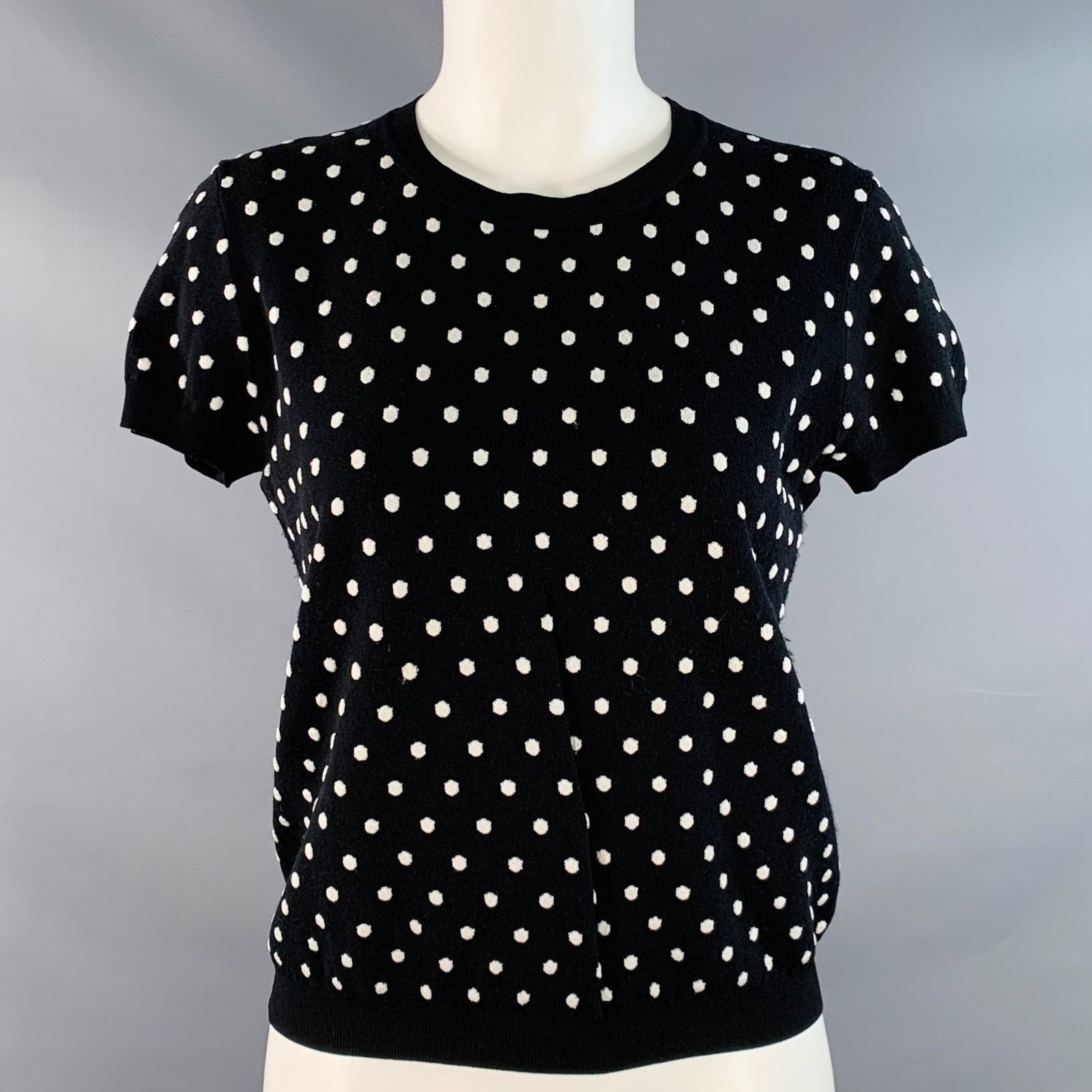 Escada M Black White Viscose Blend Polka Dot 2 Piece Cardigan Set Size M / US 6-8 / IT 42-44 - 4 Thumbnail