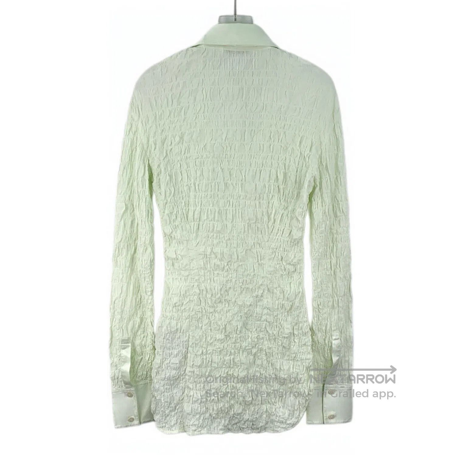 Acne Studios Acne Studios Light green pleated cotton button-down single Size XXS / US 00 / IT 34 - 2 Thumbnail