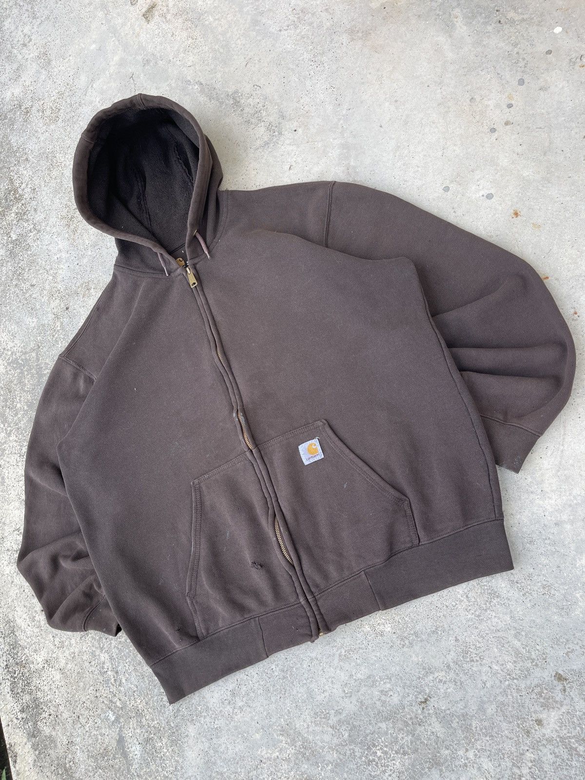 Carhartt × Vintage Distressed Carhartt Full-zipper Hoodie Size US XXL / EU 58 / 5 - 2 Thumbnail