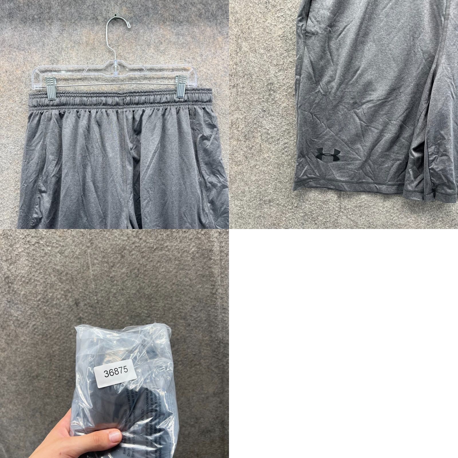 Under Armour Under Armour Shorts Mens L Gray Athletic Training Gym Elastic Waist Drawstring Pockets 9 in Inseam Regular Size Sports Activewear Size US 33 - 8 Thumbnail