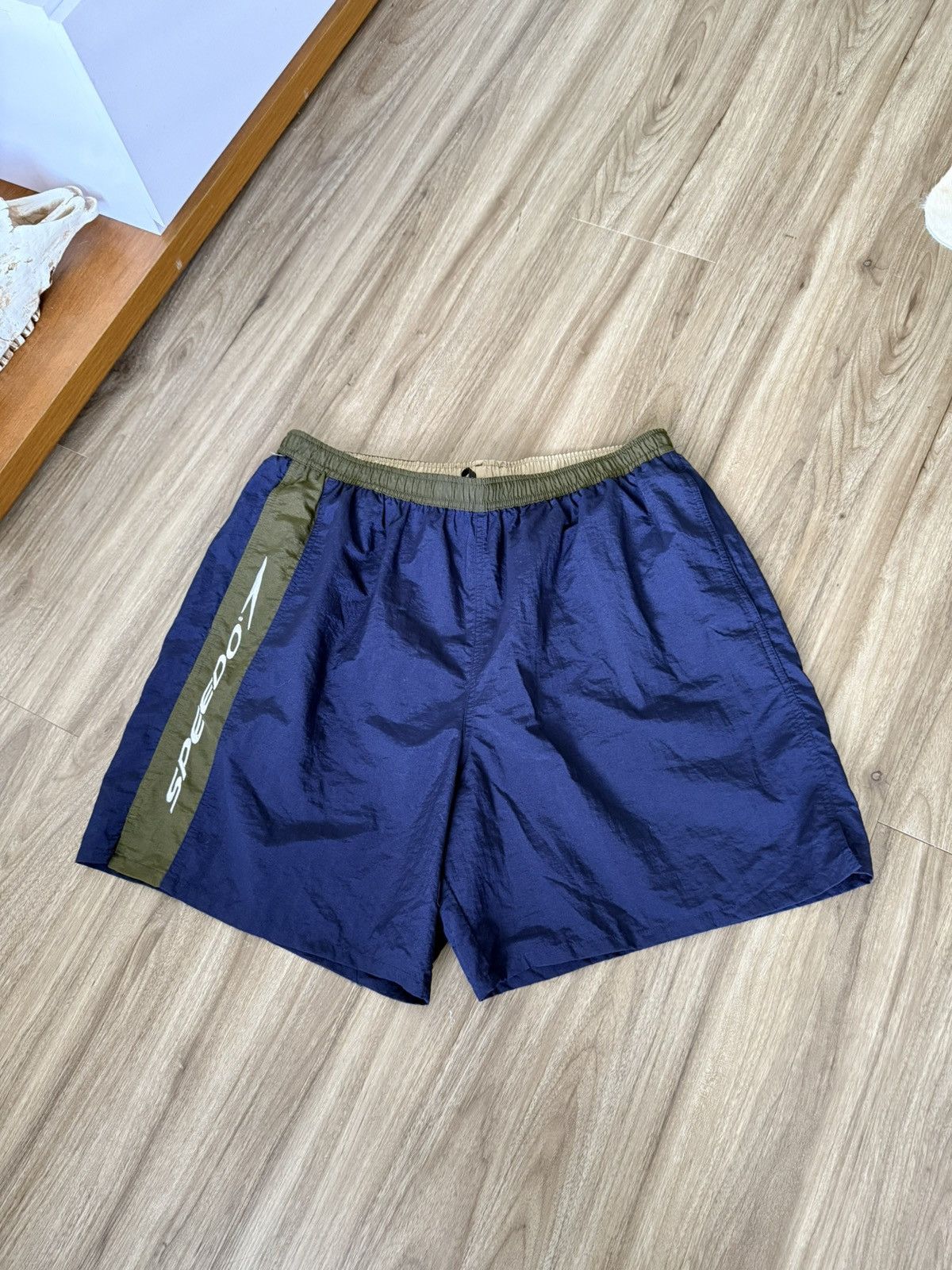 Speedo Vintage Speedo Nylon Swim Trunks XL Navy/Green Size US 36 / EU 52 - 1 Thumbnail