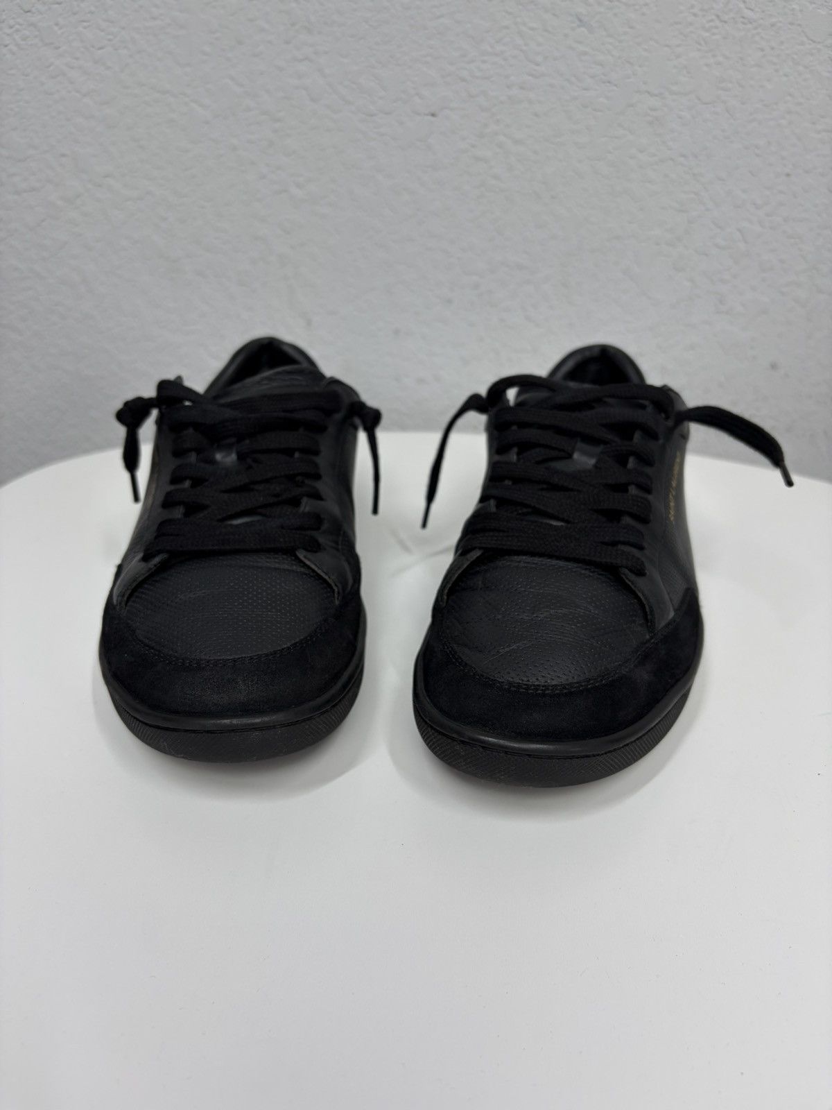 Saint Laurent Paris Saint Laurent Paris Black Leather Sneakers Low Top Shoes Size US 9.5 / EU 42-43 - 7 Thumbnail
