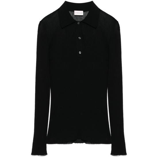 Moncler MONCLER Women Polo Shirts M1732 9A000 05 999 BLACK Size L / US 10 / IT 46 - 1 Thumbnail
