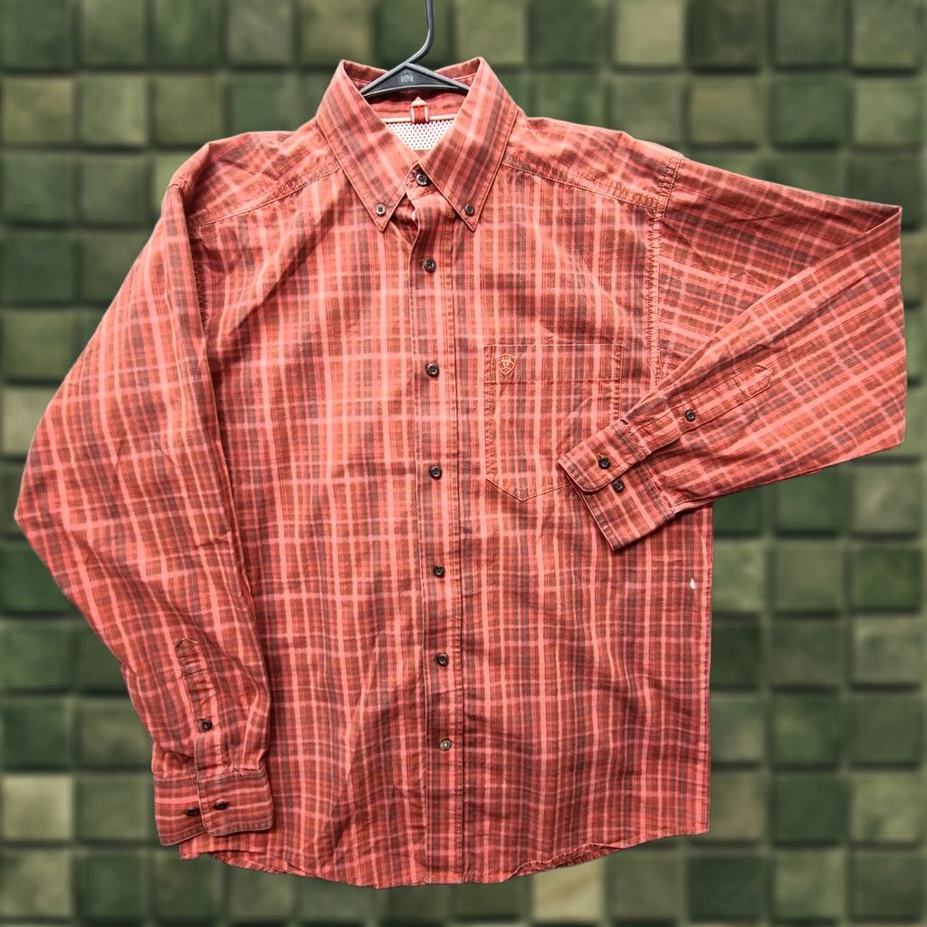 Ariat Ariat Pro Series Shirt Mens S Red Long Sleeve Button Down Collared Cowboy Western Plaid Size US S / EU 44-46 / 1 - 1 Thumbnail