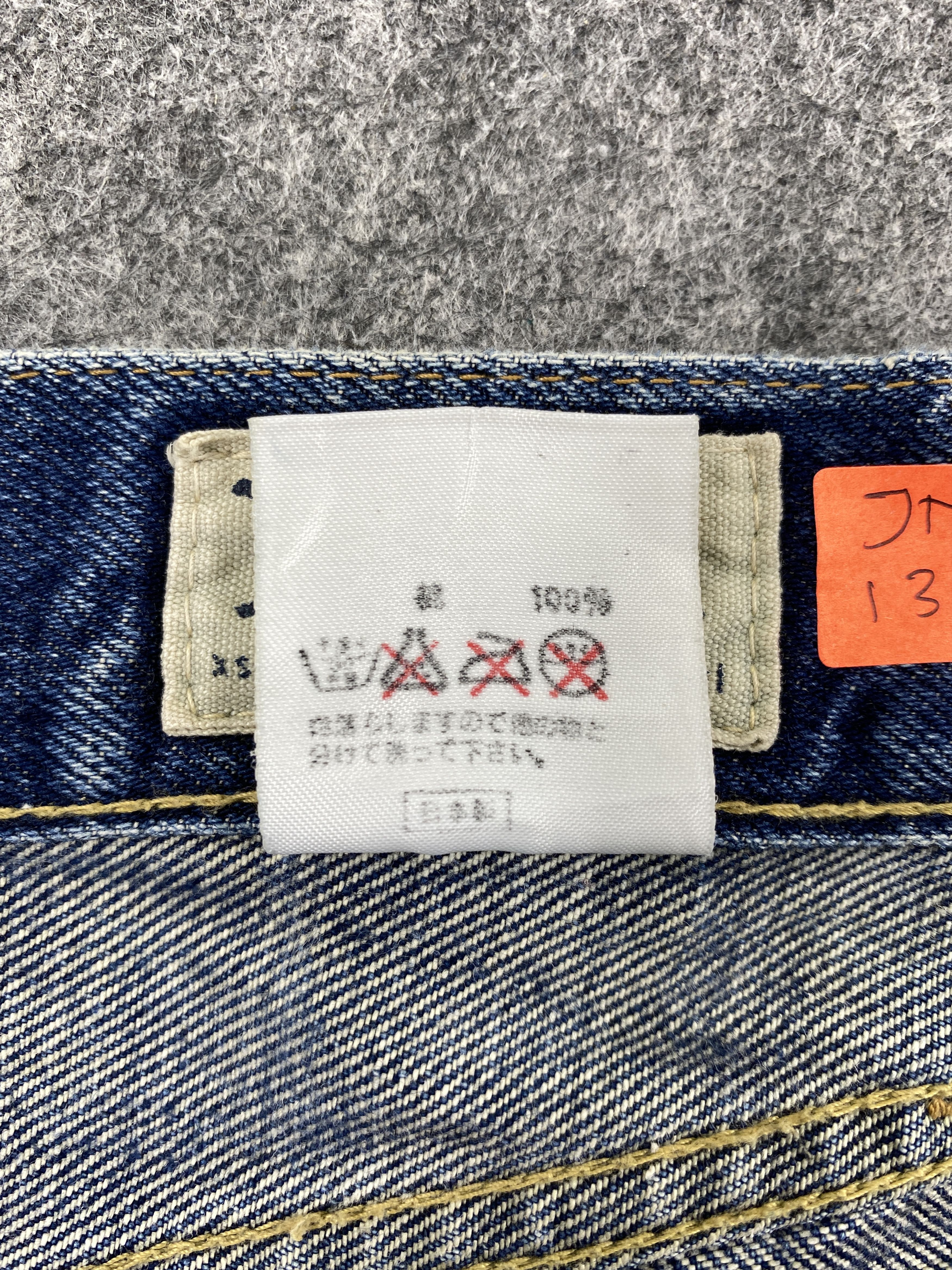 Japanese Brand Redline Distressed Blue Vintage Bartack 36x28.5 Denim JN1338 Size US 36 / EU 52 - 8 Thumbnail