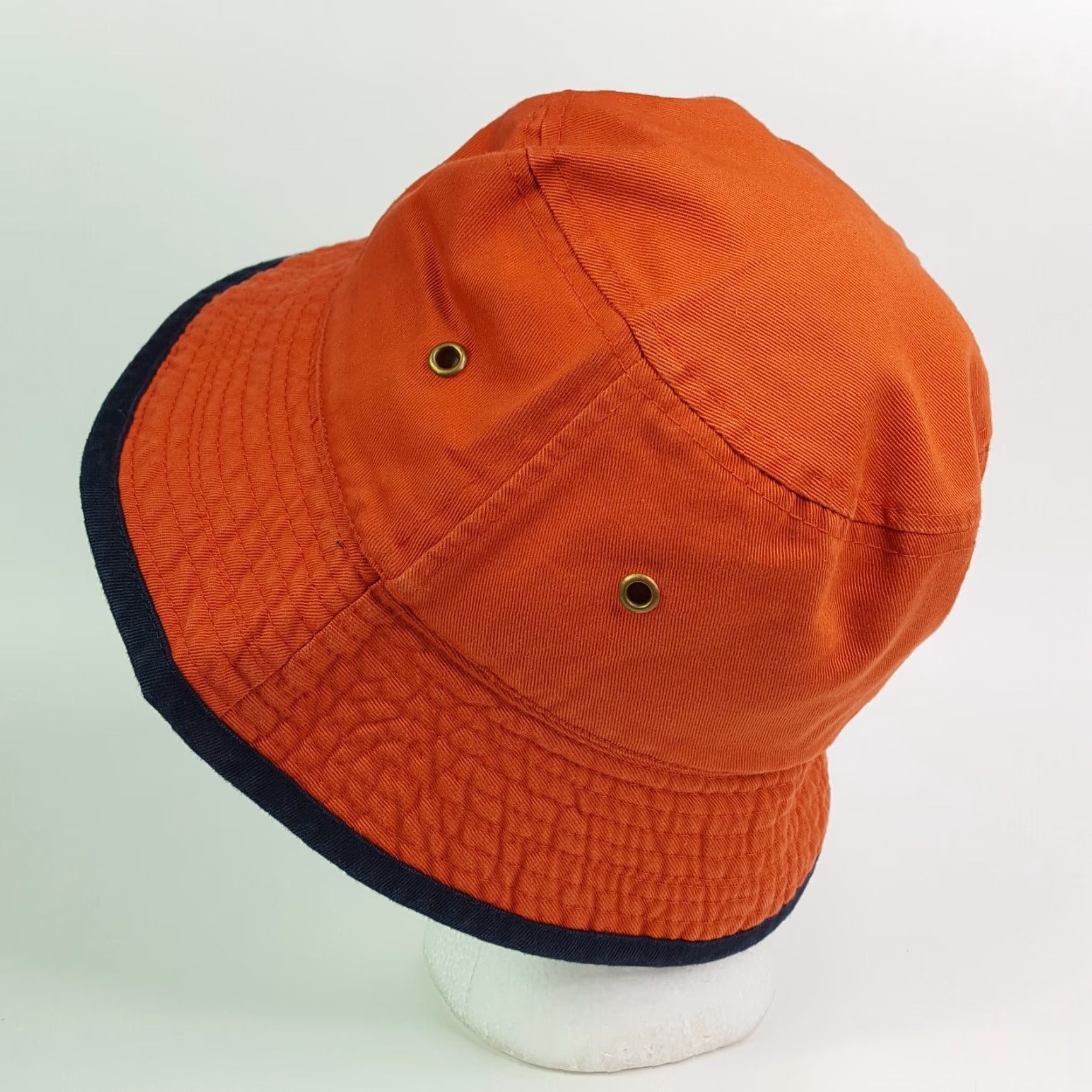 Vintage VINTAGE Town Talk Orange Twill Bucket Hat One Size Boonie Outdoor Brim Crusher Cap Golf Casual Military 90s Summer Mens Hat Size ONE SIZE - 3 Thumbnail