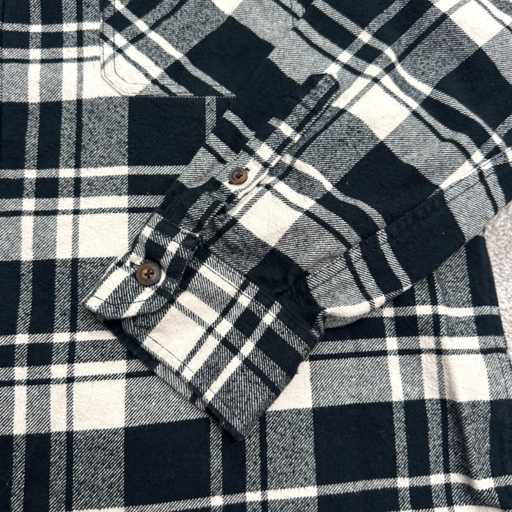 Vintage JACHS Heritage Plaid Flannel Button-Down Shirt Men 2XL Black White Cotton Casual Size US XXL / EU 58 / 5 - 4 Thumbnail