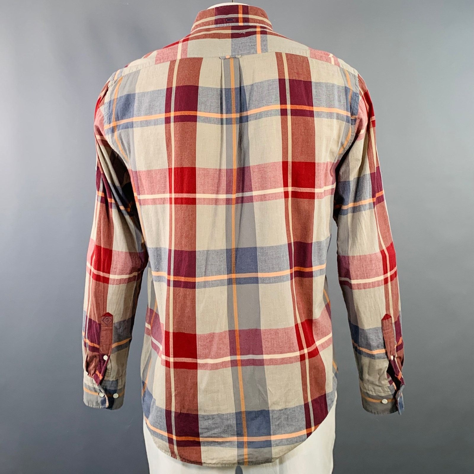 Gant Red Green Madras Plaid Cotton Button Down Collar Shirt Size US L / EU 52-54 / 3 - 4 Thumbnail