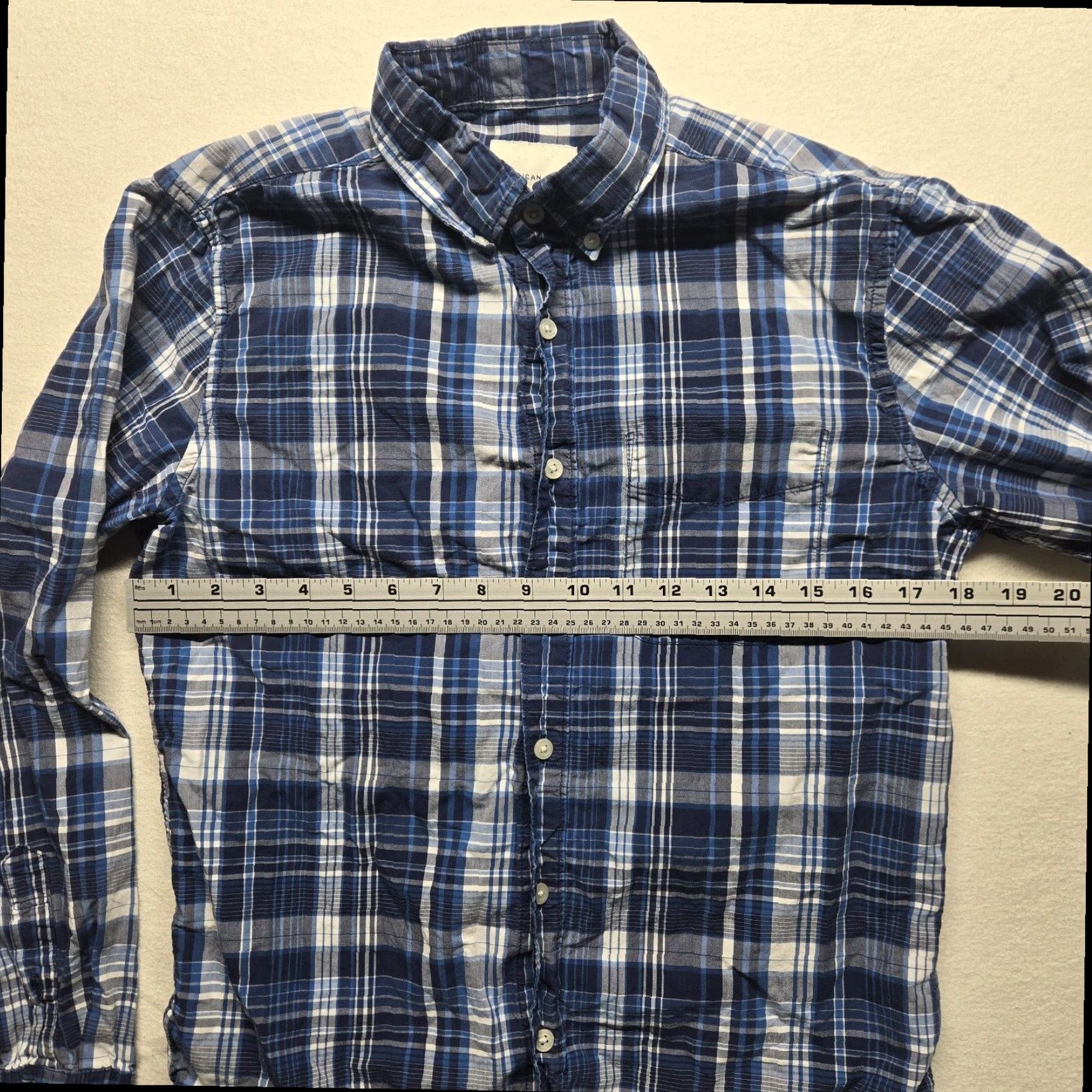 American Eagle Outfitters American Eagle Plaid Flannel Button Down Long Sleeve Shirt Men's Small Blue Size US S / EU 44-46 / 1 - 4 Thumbnail