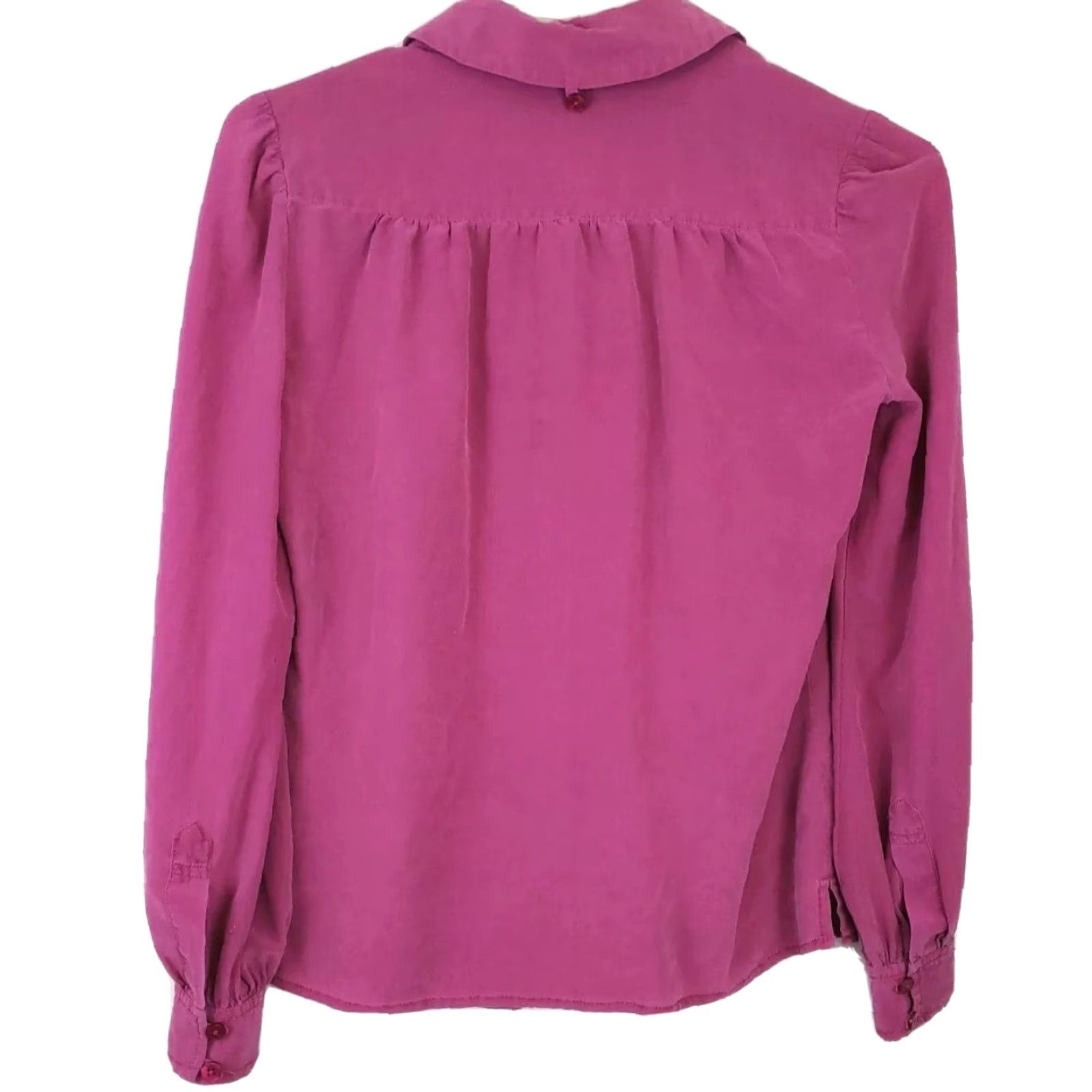 Tory Burch VINTAGE Tory Burch Blouse Womens Size 0 Silk Button Up Long Sleeve Pink Designer Shirt Size XS / US 0-2 / IT 36-38 - 6 Thumbnail