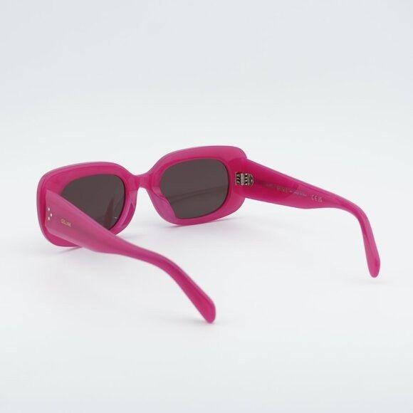 Celine Celine CL40287U 72E Sunglasses Pink Rectangle Frame Size ONE SIZE - 4 Thumbnail