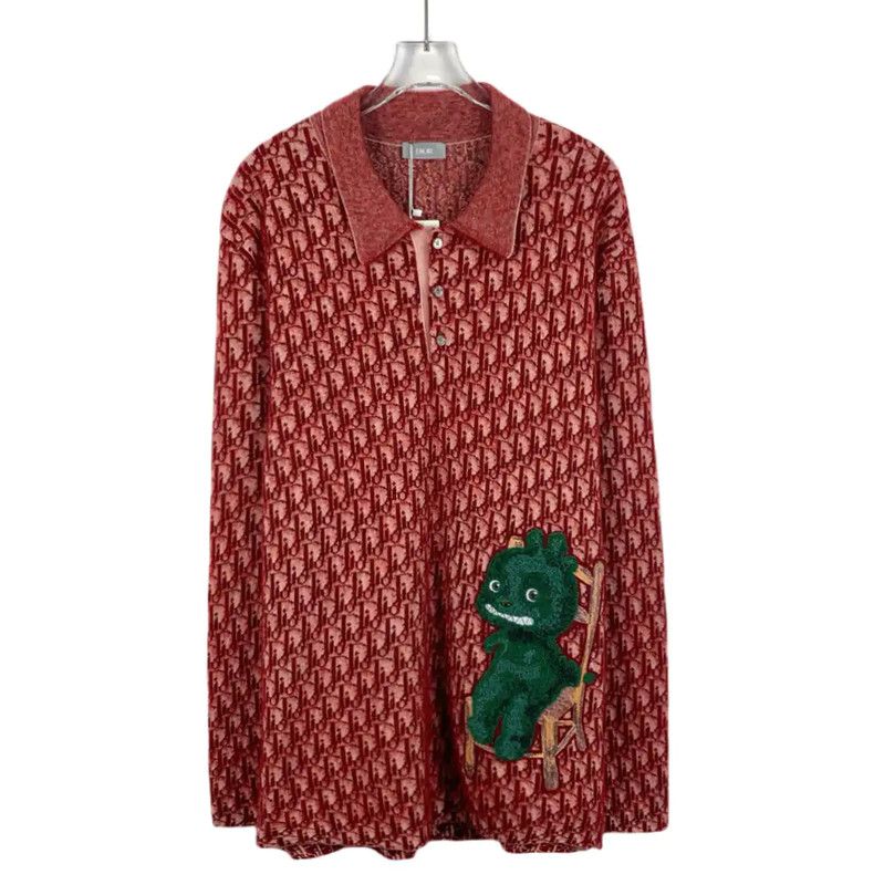 Dior Dior Red Long Sleeve Pullover Sweater for Men 0089 Size US L / EU 52-54 / 3 - 1 Thumbnail