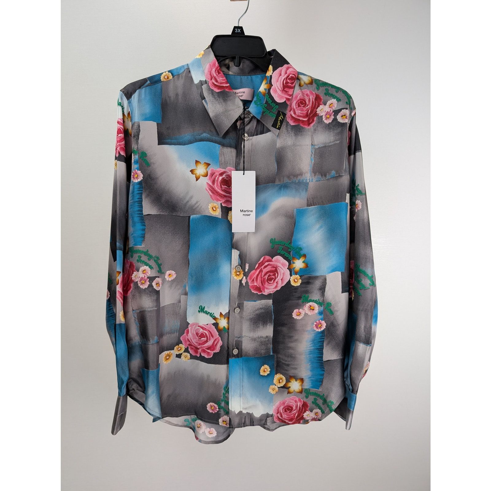 Martine Rose o1rshd1 Classic Shirt Today Floral in Blue/Steel Size US L / EU 52-54 / 3 - 7 Thumbnail