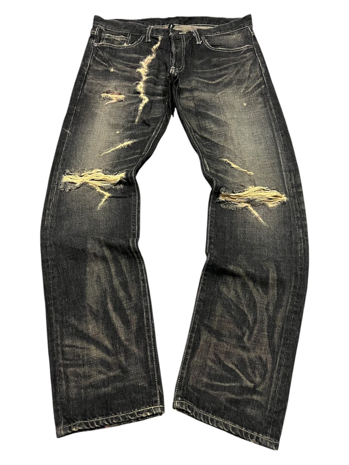 Japanese Brand × Vintage Glambs Japan Mudwash Distressed Denim Size US 33 - 1 Thumbnail