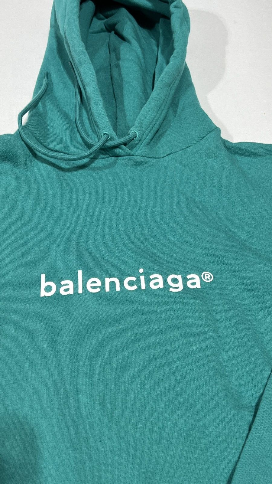 Balenciaga Balenciaga Classic Logo Teal Hoodie Size US XS / EU 42 / 0 - 2 Thumbnail