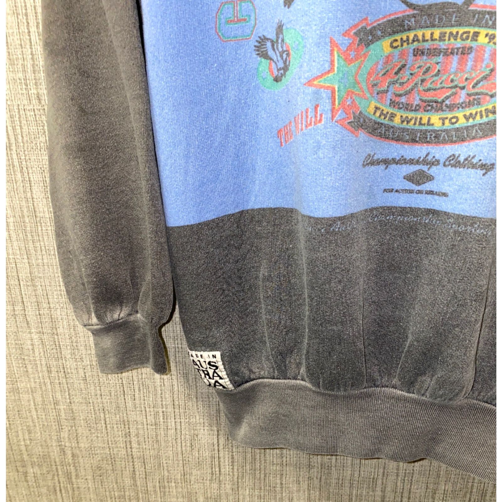 Vintage 4Rucci Mens Fleece Lined Long Sleeve Pullover Shirt Size M Blue Cotton/Polyester Jersey? Size US M / EU 48-50 / 2 - 4 Thumbnail