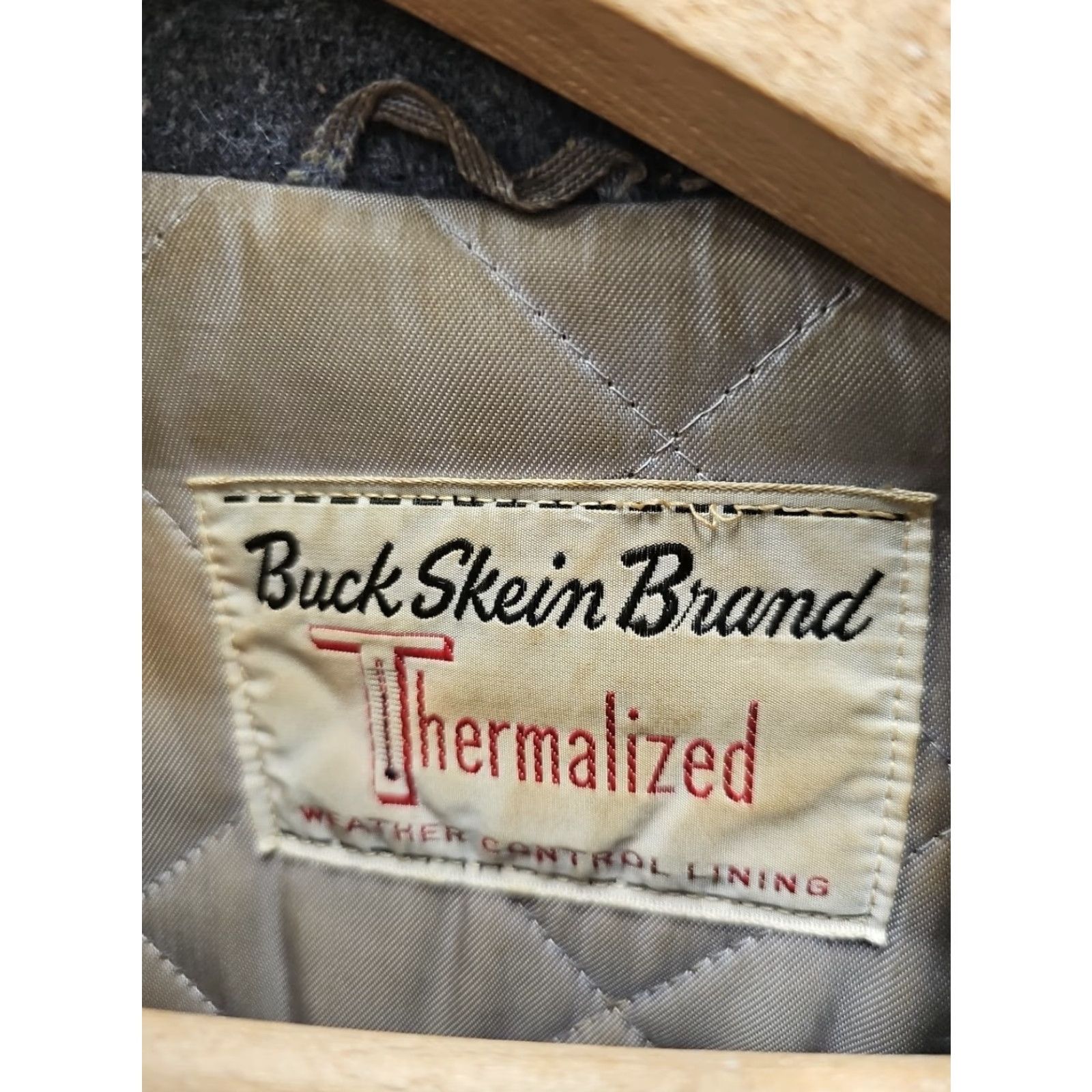 J Brand VINTAGE Buck Skein Brand Wool Thermalized Coat Jacket Outdoor 38 Gray 1950s Rockabilly Mens Size US XXS / EU 40 - 2 Thumbnail