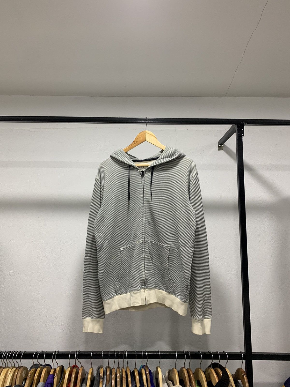 Beams Plus × Japanese Brand Beams Stripes Hooded Sweater 90s Size US M / EU 48-50 / 2 - 2 Thumbnail