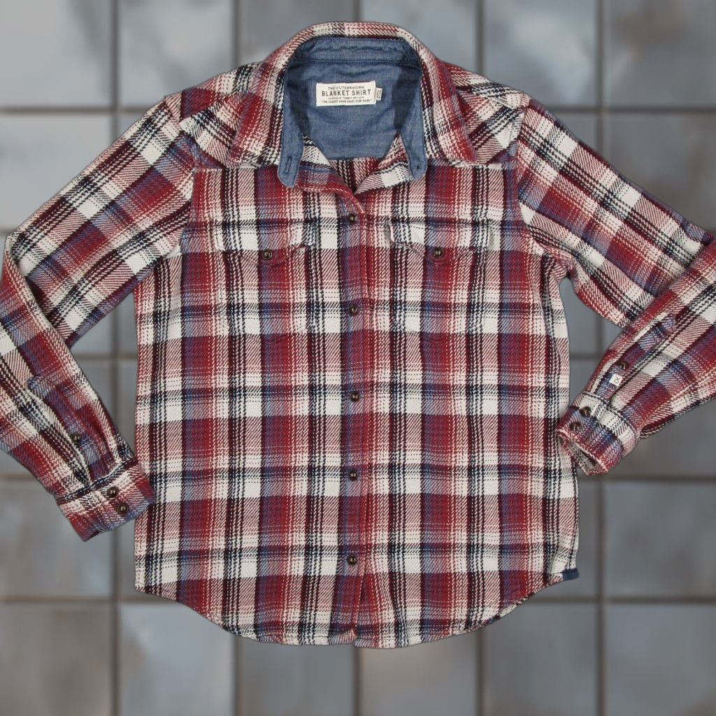 Outerknown VINTAGE Outerknown Blanket Shirt Women S Red Plaid Snaps Organic Cotton Flannel Size S / US 4 / IT 40 - 1 Thumbnail