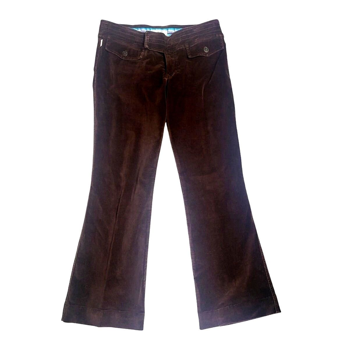 Hollister Y2K Hollister Dark Brown Velour Stretch Flare Pants - Jr. 9 Size 32" / US 10 / IT 46 - 1 Thumbnail