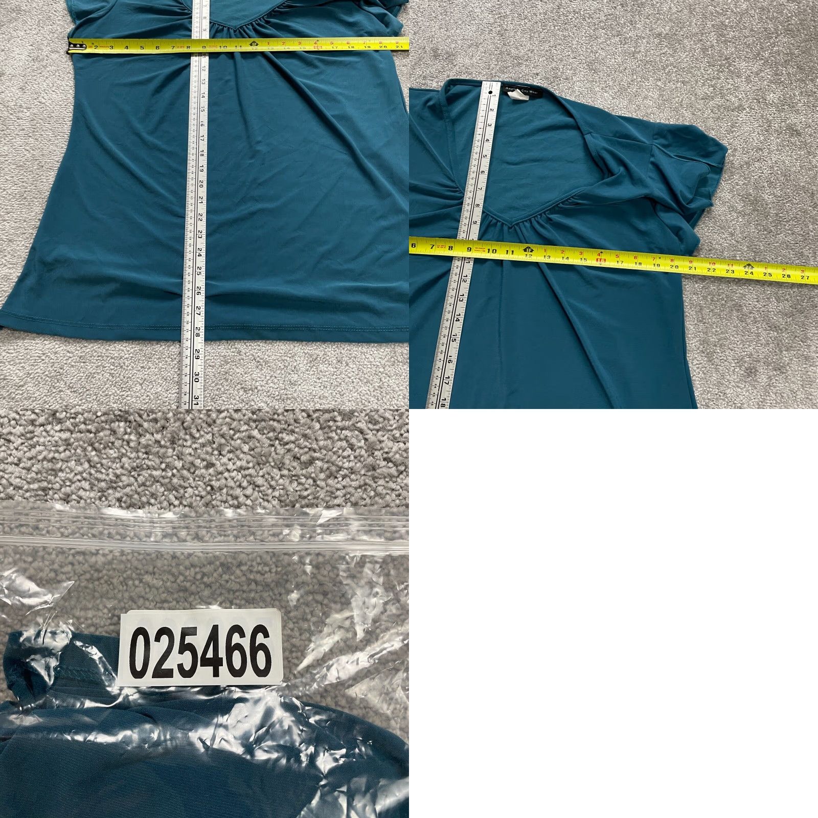 Altea American City Water Blouse 2Xl Womens Teal Green V-Neck Short Sleeve Casual Top Size XXL / US 16-18 / IT 52-54 - 8 Thumbnail