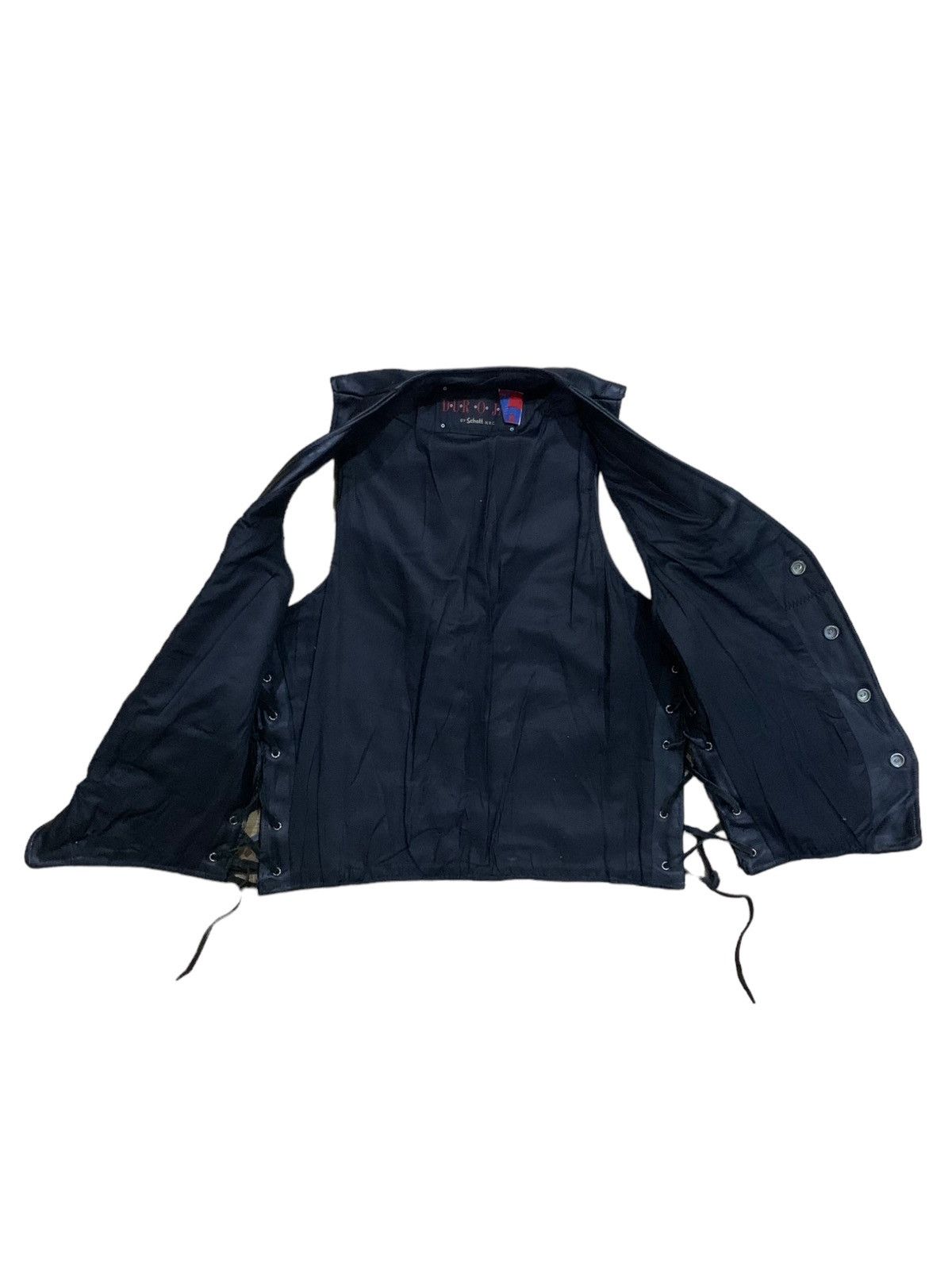Schott 🔥Last Drop🔥 Vintage Schott Punk Leather Pocket Vest Size US S / EU 44-46 / 1 - 3 Thumbnail