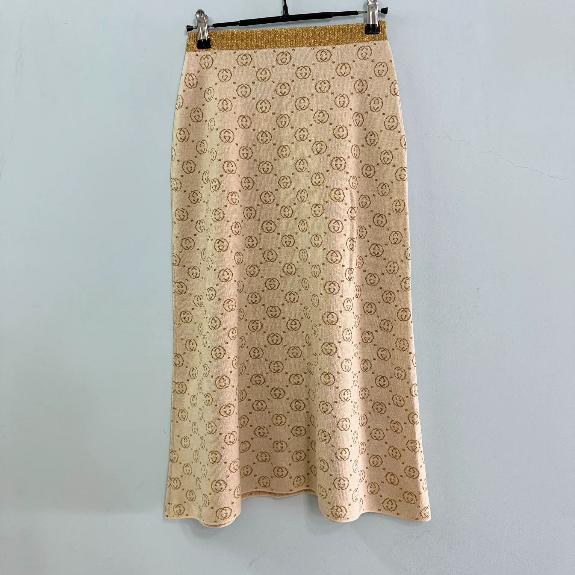 Gucci Gucci Logo All-over Print Wool Long Skirt Size 34" / US 12 / IT 48 - 1 Thumbnail