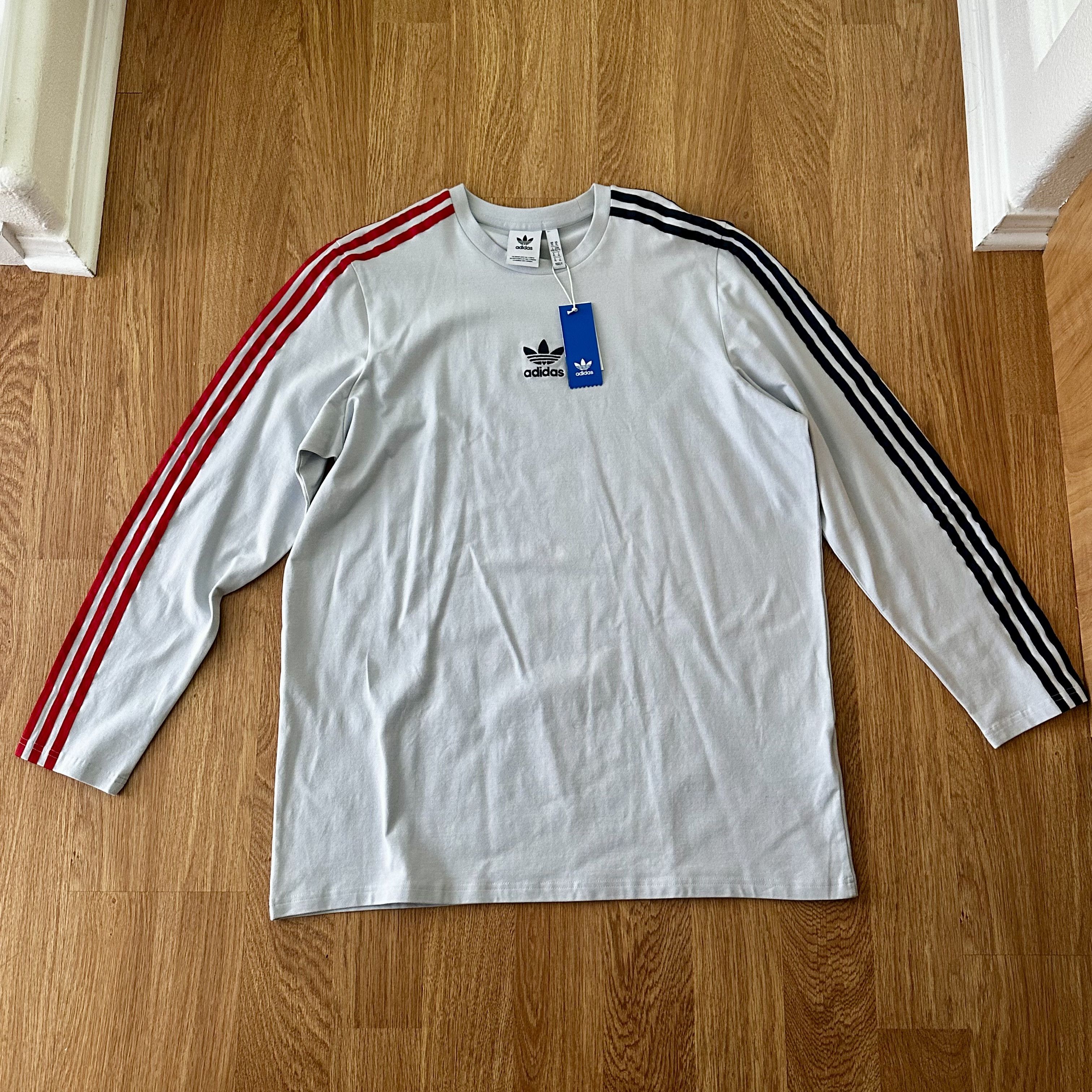 Adidas Adidas Long Sleeve Stripe Tee Grey XL Size US XL / EU 56 / 4 - 1 Thumbnail