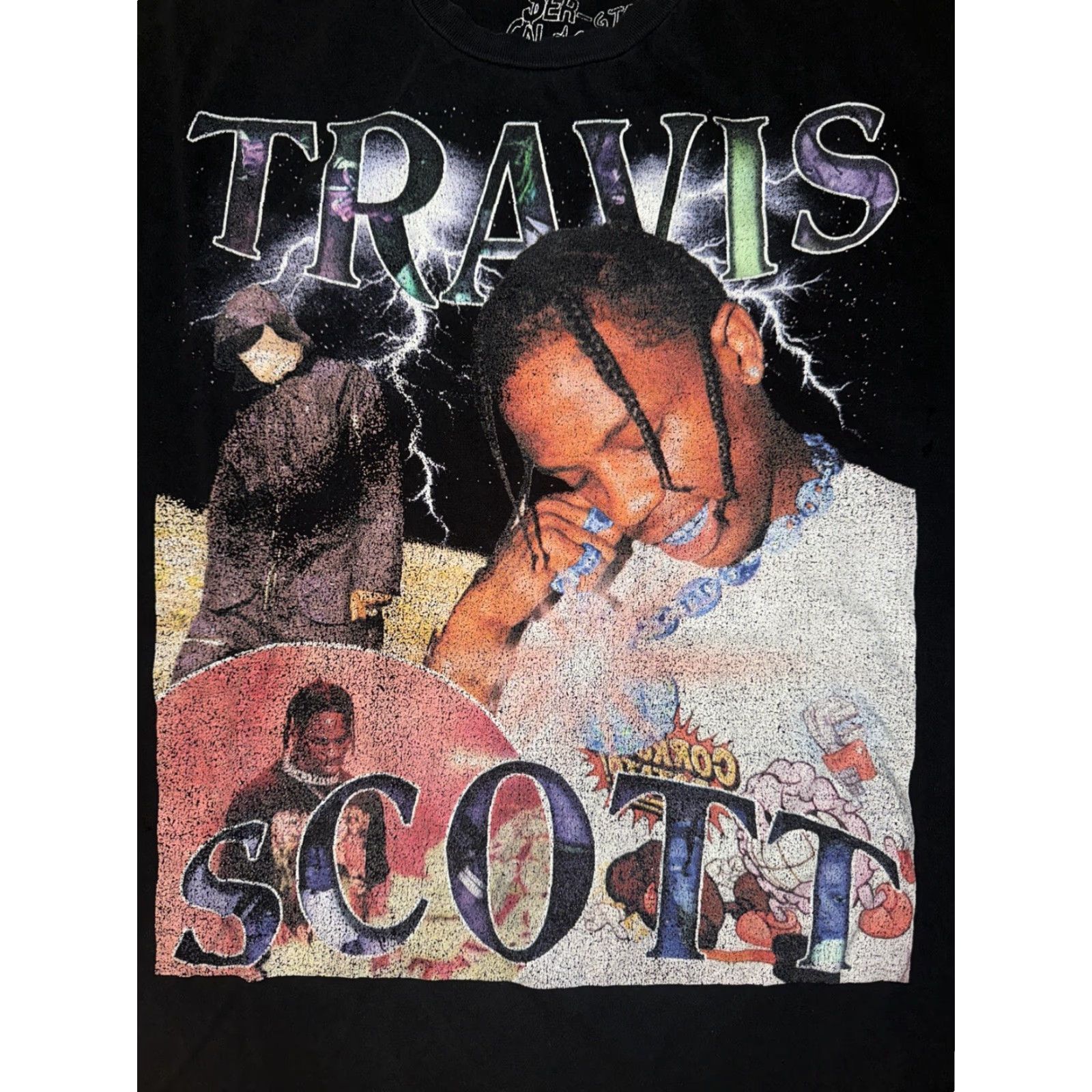 Travis Scott Travis Scott Tee T-Shirt Black XL By Sergio Calabasas 24x28 Mens Regular Size XL Rap Tee Shirt Black Mens Size US XL / EU 56 / 4 - 2 Thumbnail