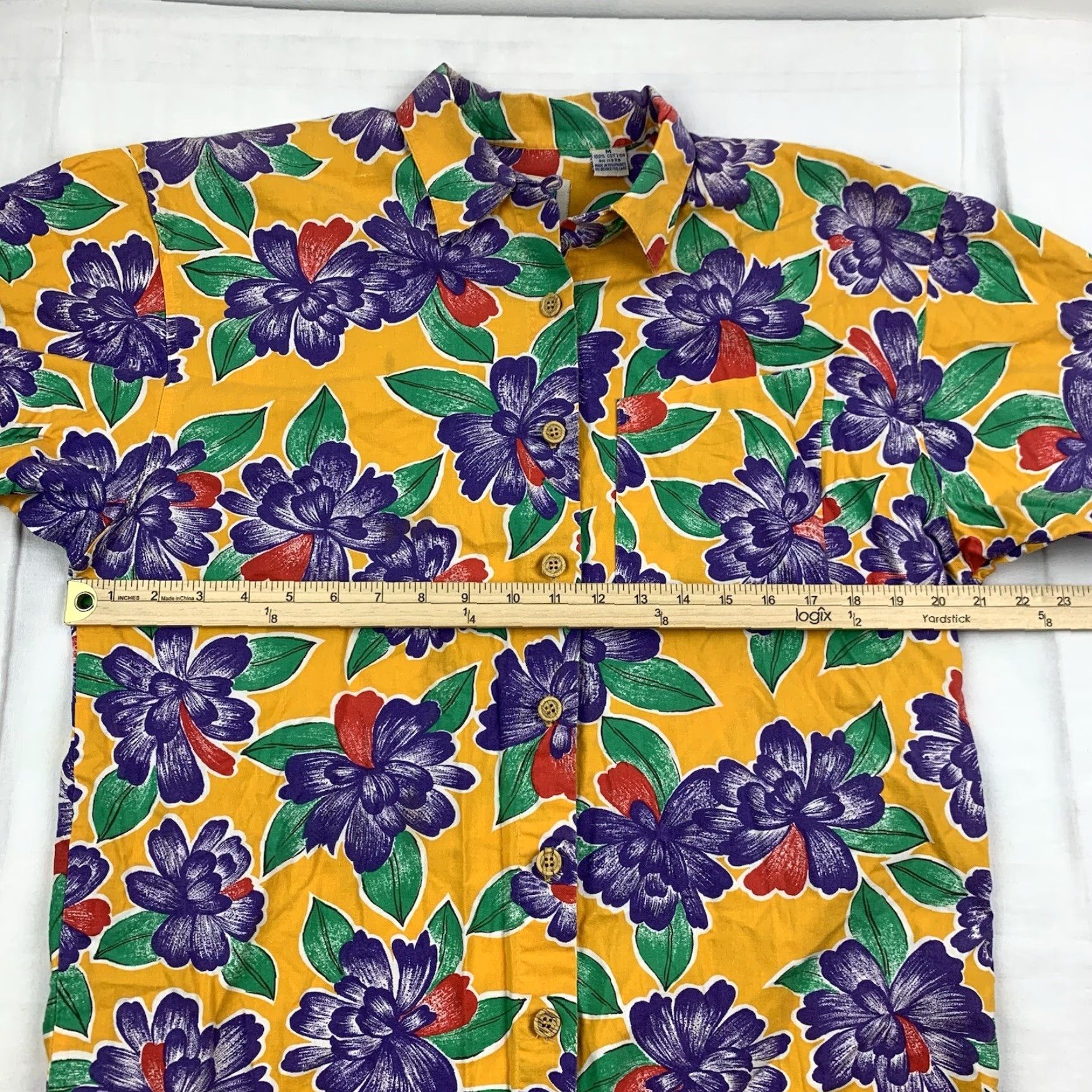 Vintage VINTAGE Mixed Blues Button-Up Shirt Womens M Short Sleeve Floral Yellow 90s Hawaiian Mens? Size M / US 6-8 / IT 42-44 - 6 Thumbnail