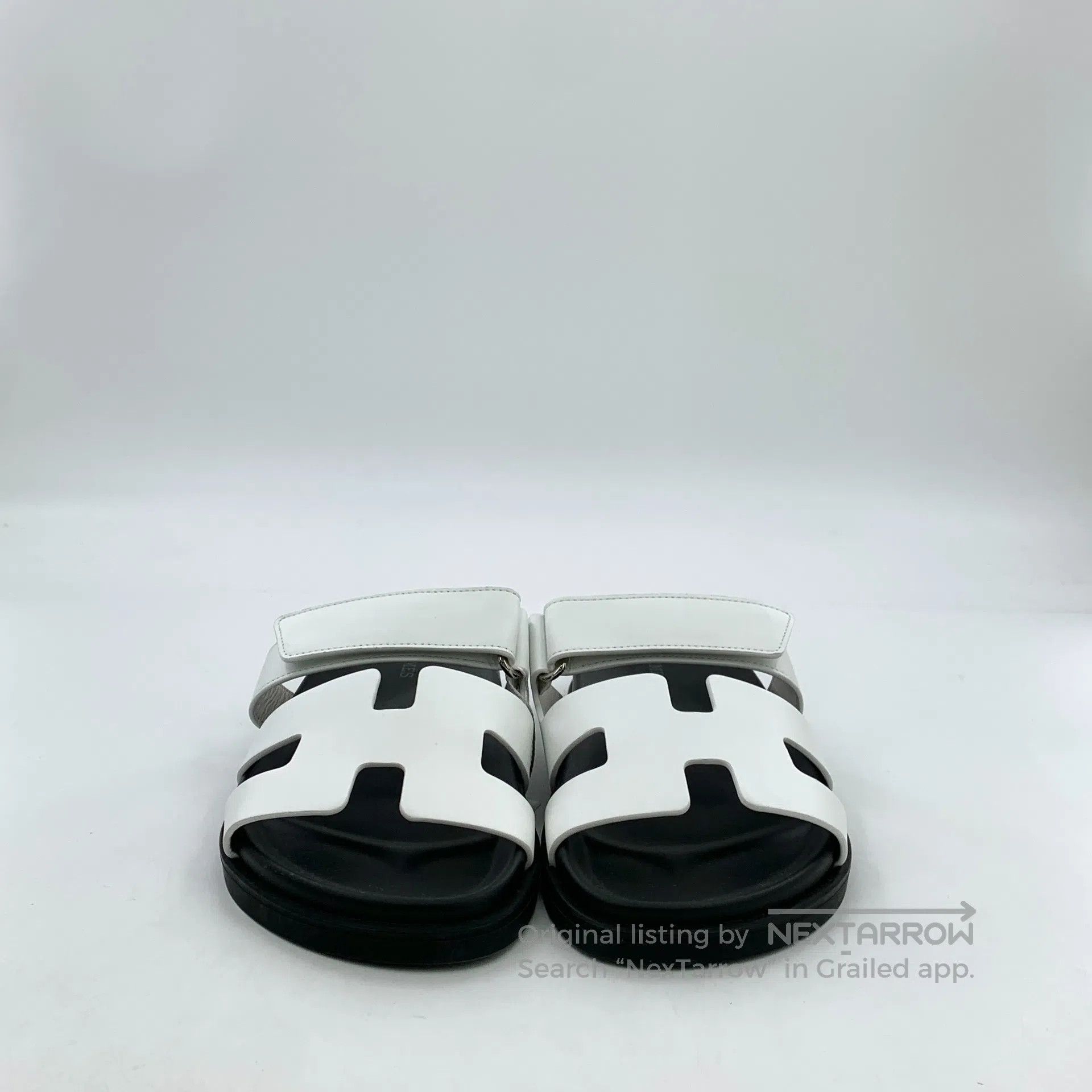 Hermes Hermes White Velcro casual flat sandals| Size US 5.5 / IT 35.5 - 3 Thumbnail