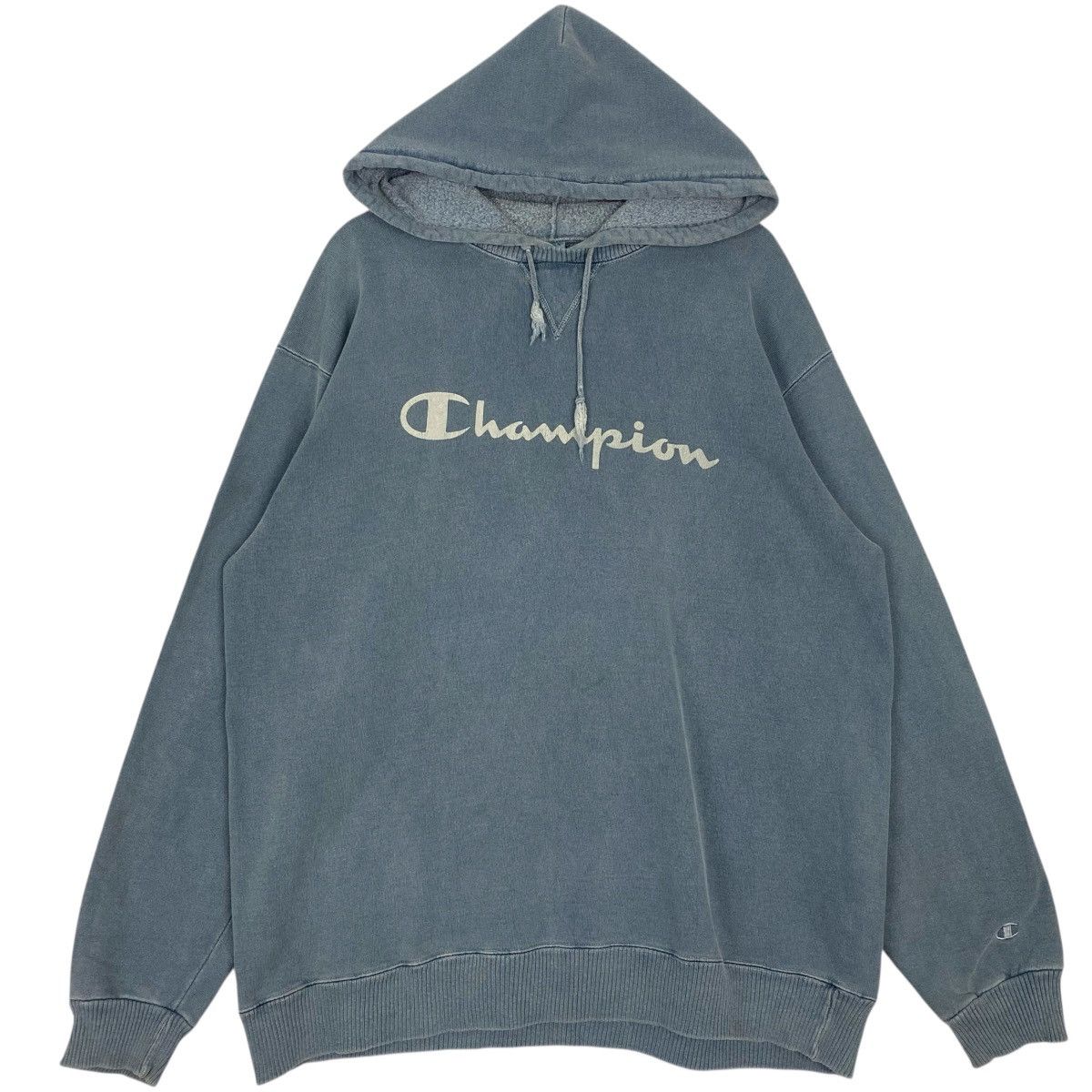 Other Vintage Champion Stonewashed Hoodie Sweater Blue Big Logo Size US L / EU 52-54 / 3 - 1 Thumbnail