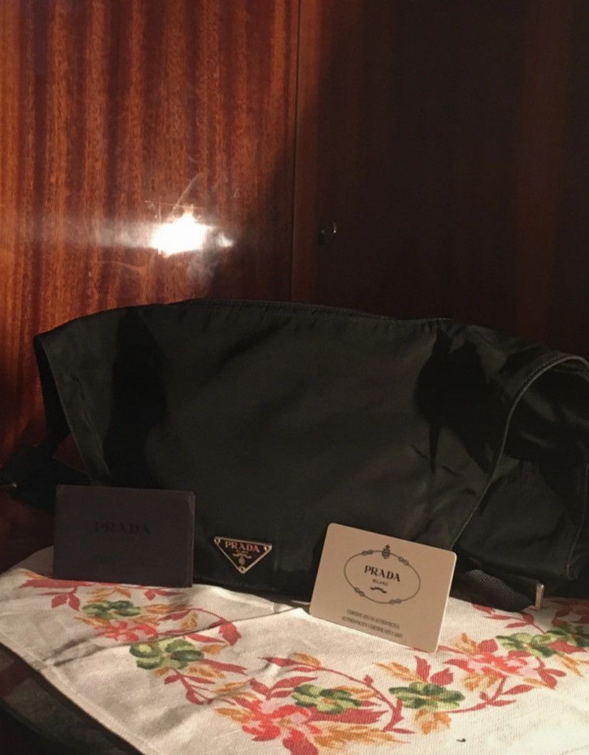 Prada Vintage Prada Nylon Messenger Bag - Black Size ONE SIZE - 1 Thumbnail