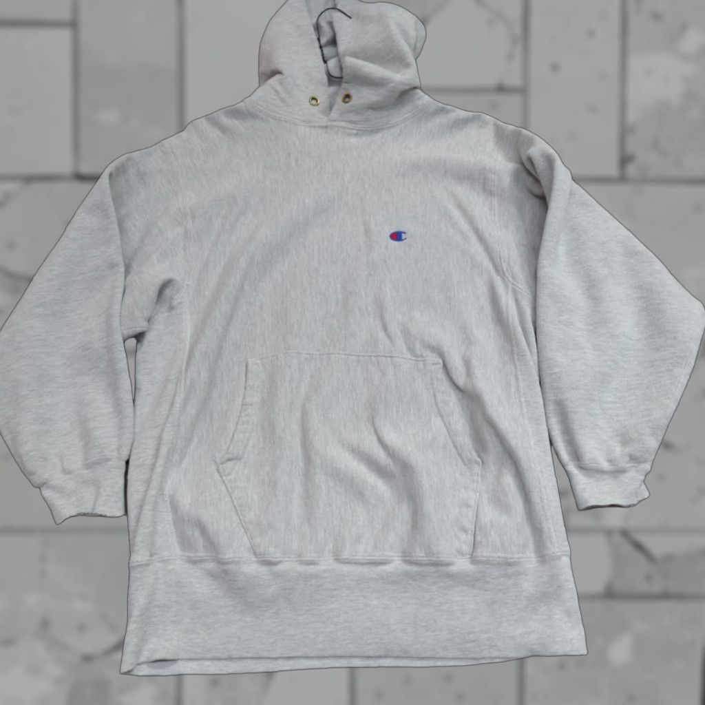 Vintage VINTAGE Champion Sweater Hoodie M Men Gray Reverse Weave USA Blank Pullover Size US M / EU 48-50 / 2 - 1 Thumbnail