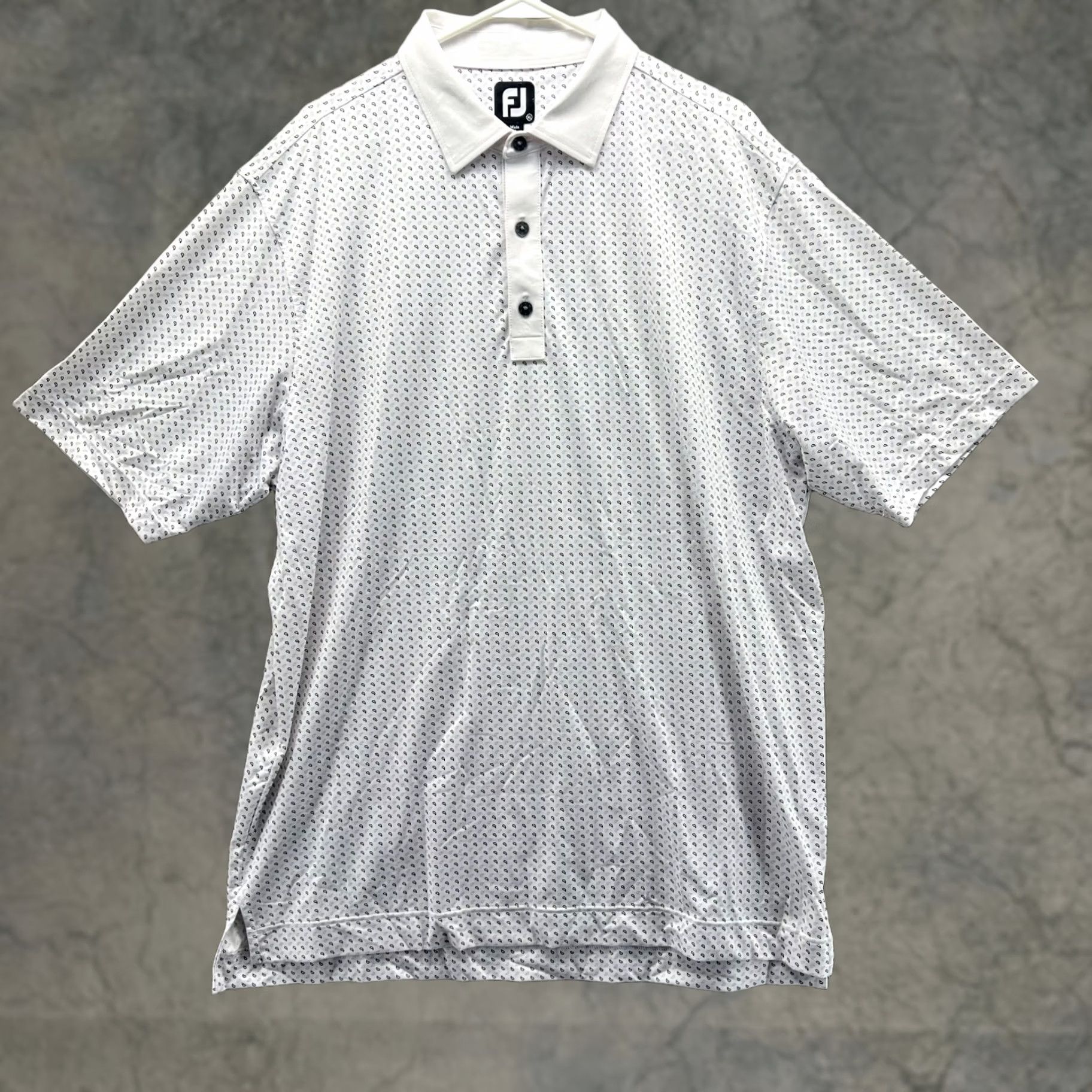 Footjoy FootJoy Polo Shirt Men XL Adult White Polyester All Over Paisley Golf Vintage Size US XL / EU 56 / 4 - 1 Thumbnail