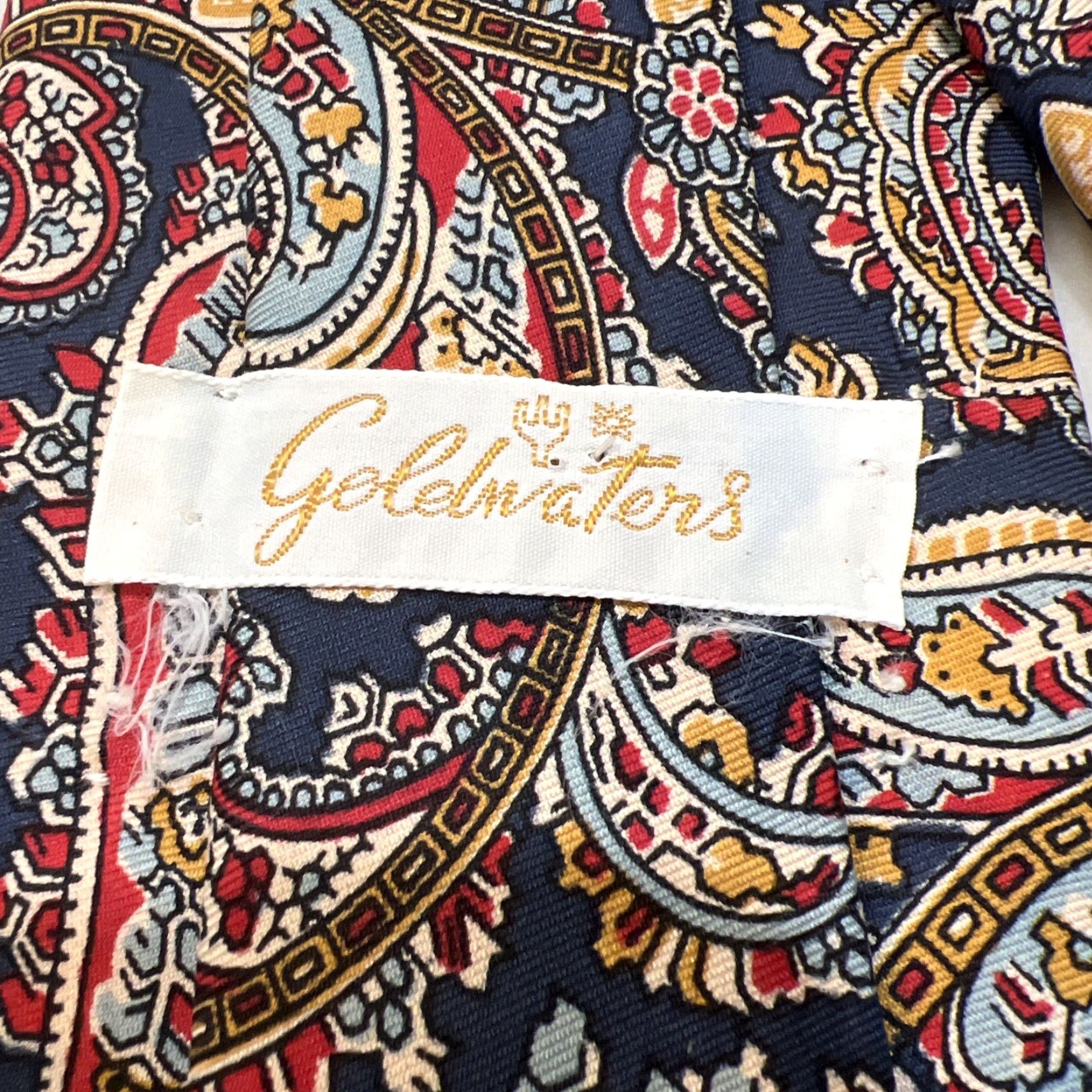 Liberty London VINTAGE Liberty Necktie Paisley Blue Goldwater Silk Tie Men’s England Jacquard 57"-60" Classic Theme Paisley Size ONE SIZE - 5 Thumbnail
