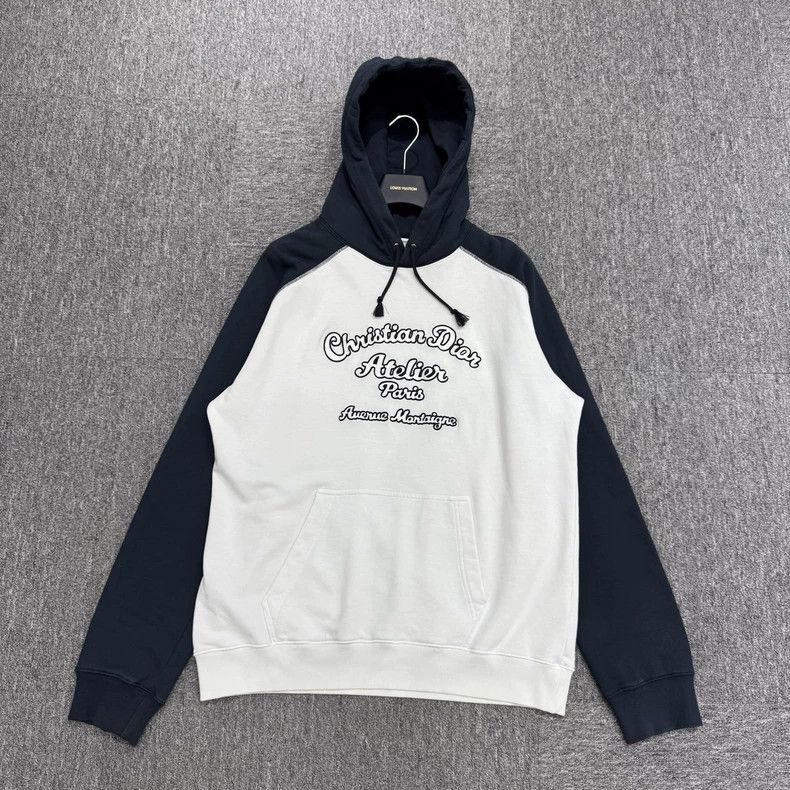 Dior Dior Embroidered slogan stitching hooded sweatshirt Size US XXL / EU 58 / 5 - 1 Thumbnail