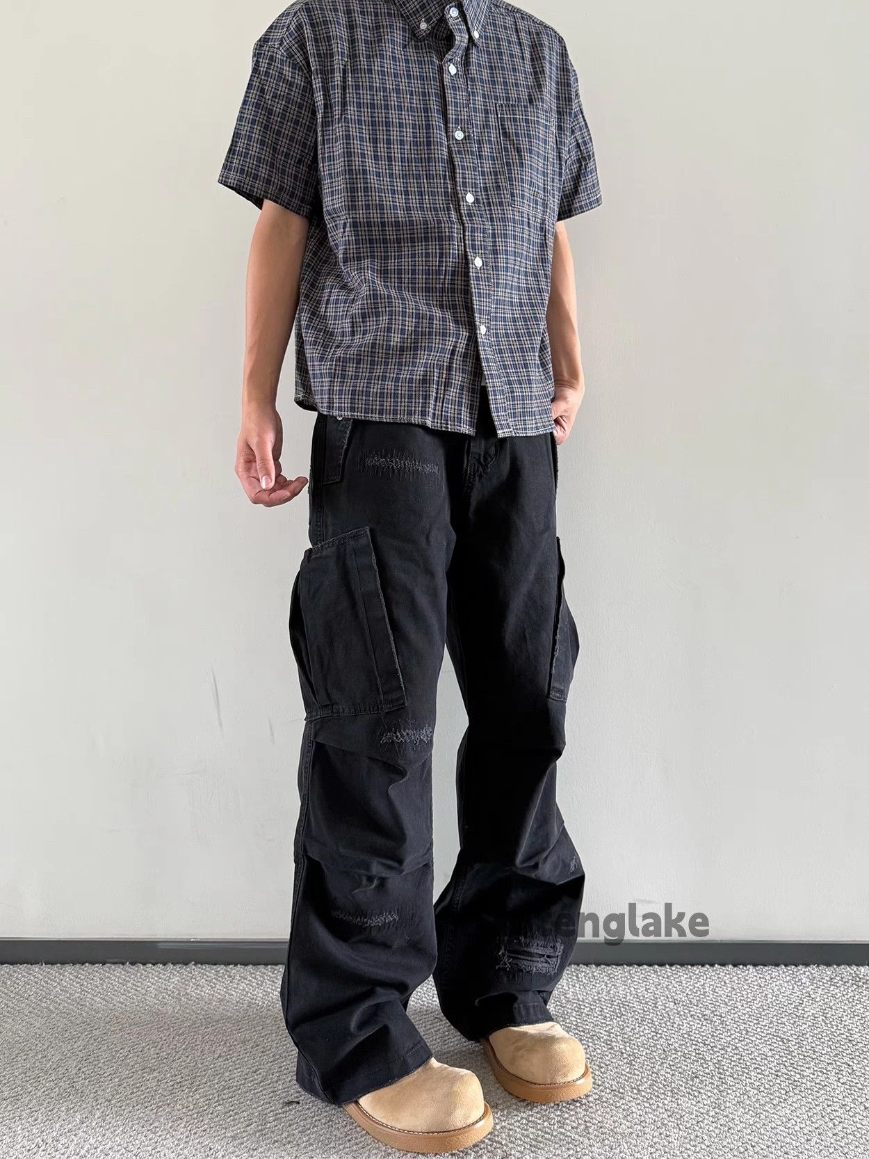 Designer × Japanese Brand × Vintage Unisex washed faded cleanfit pleated cargo pants Size US 30 / EU 46 - 3 Thumbnail