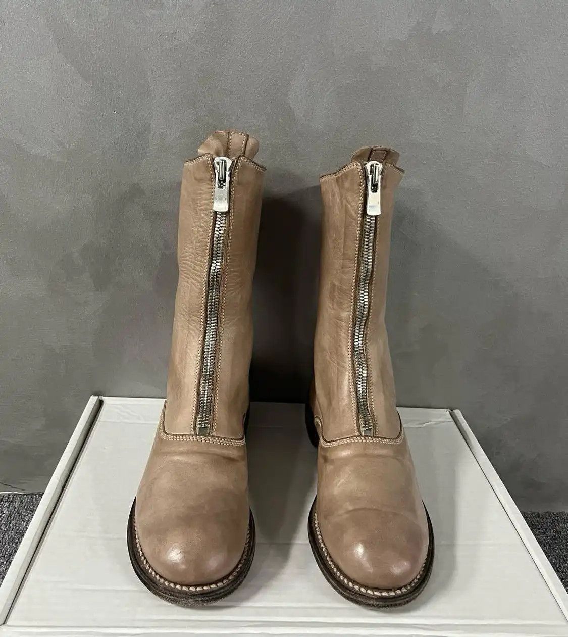 Guidi GUIDI khaki leather Women's mid-calf boots 36.5 Size US 6.5 / IT 36.5 - 1 Thumbnail