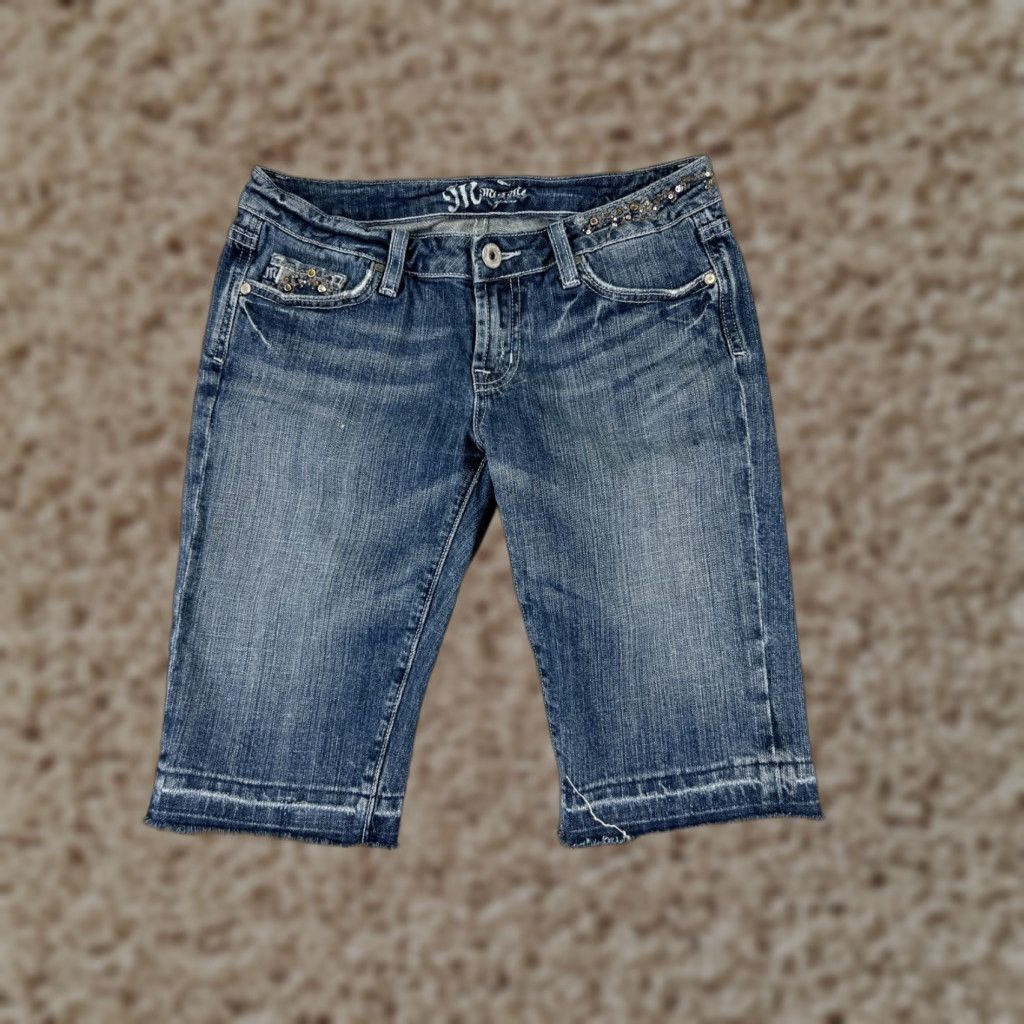 Miss Me Miss Me Shorts Denim Cut-Off Womens 28 Blue Cotton Blend Embellished Bling 28x12 Casual Party/Cocktail Size 28" / US 6 / IT 42 - 1 Thumbnail